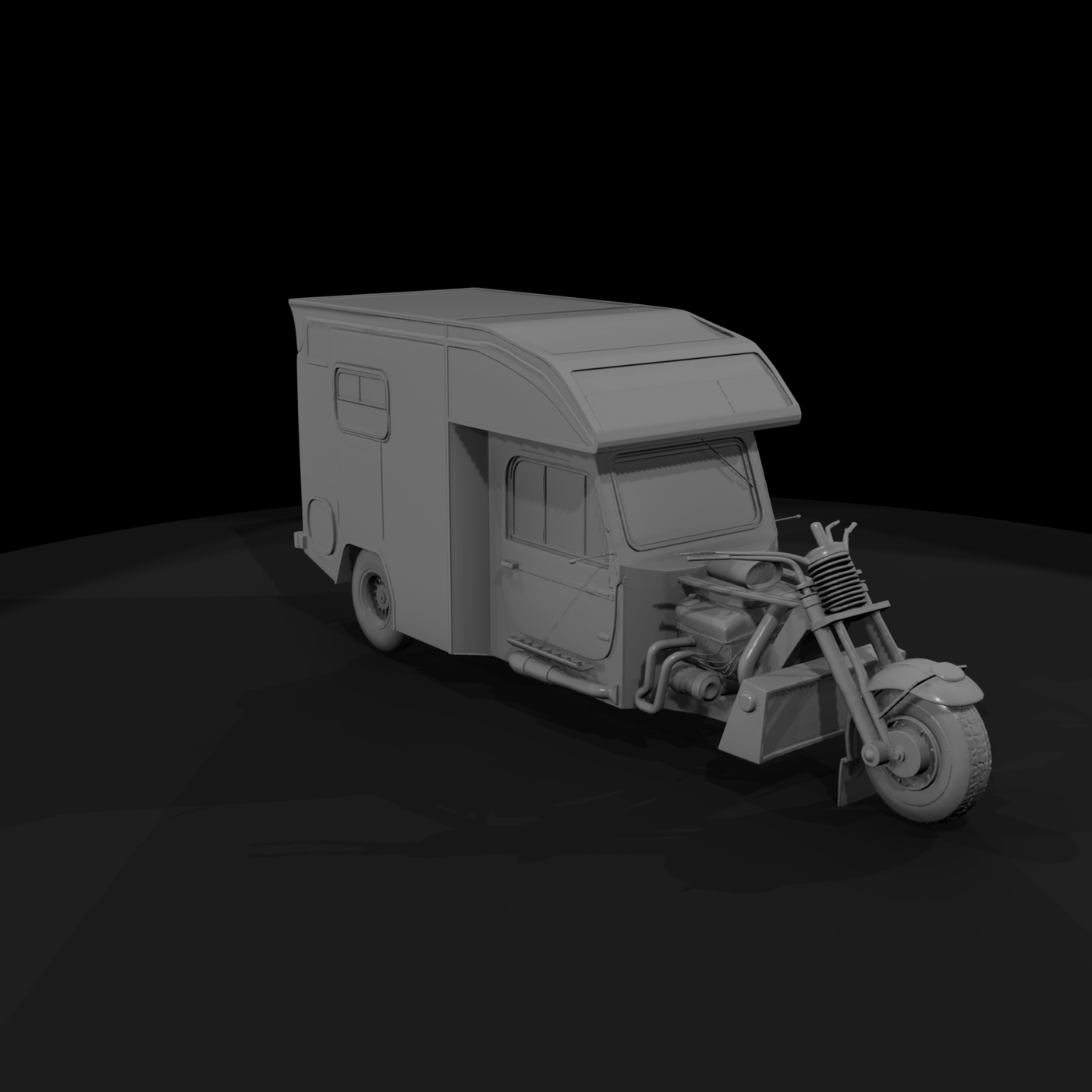 Stylized Chopper Trike RV Camper