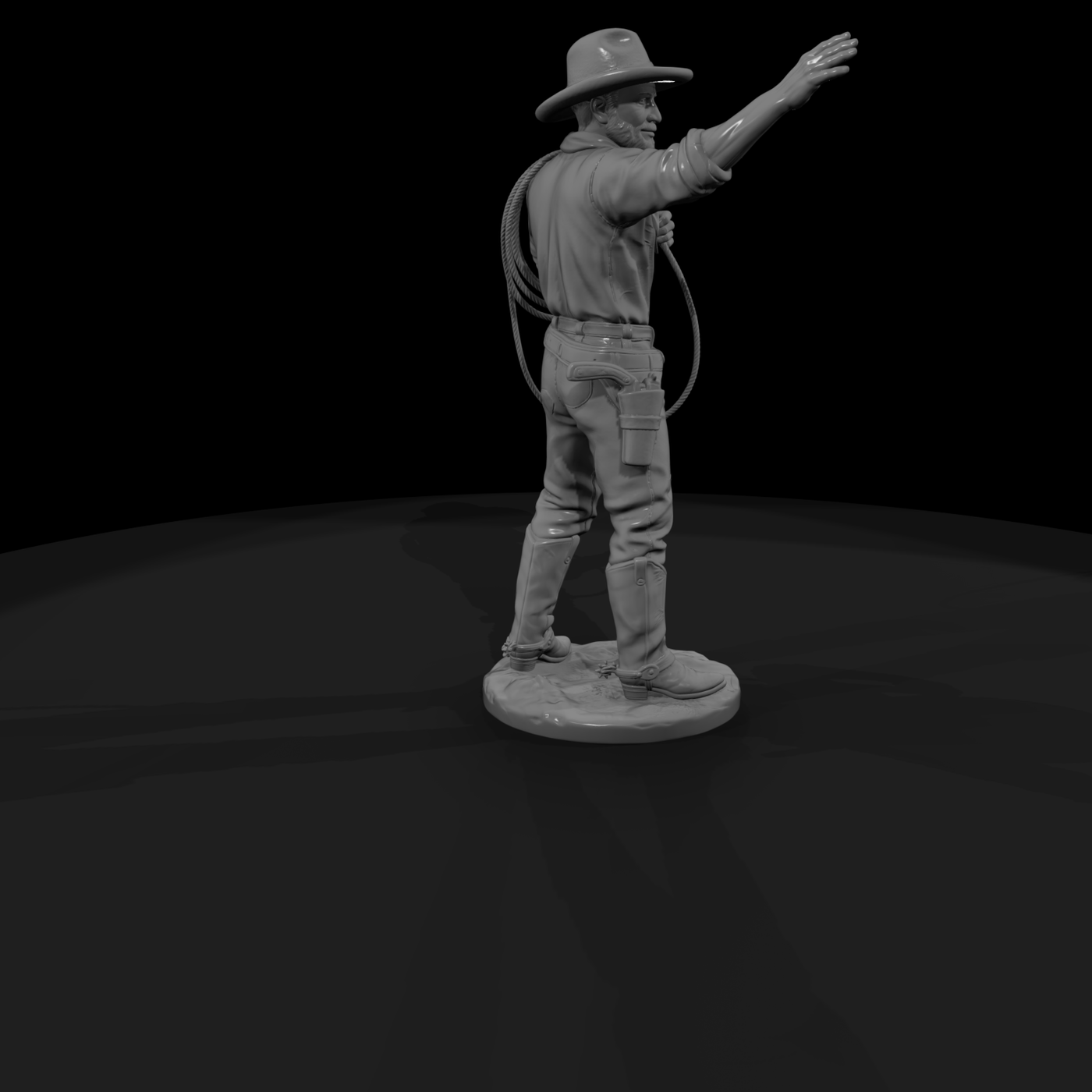Ww 0130 Townsfolk Cowboy Herding On Foot