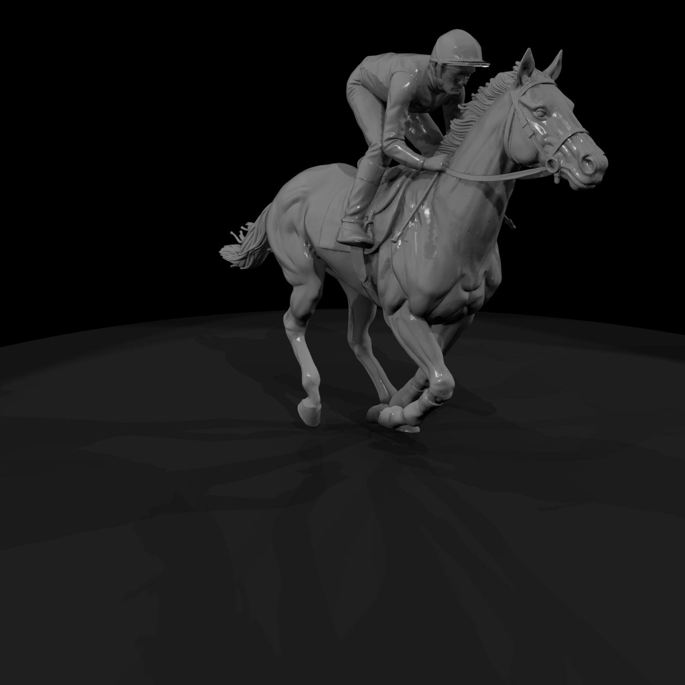 Jockey on Galloping Racehorse — Racing Figure