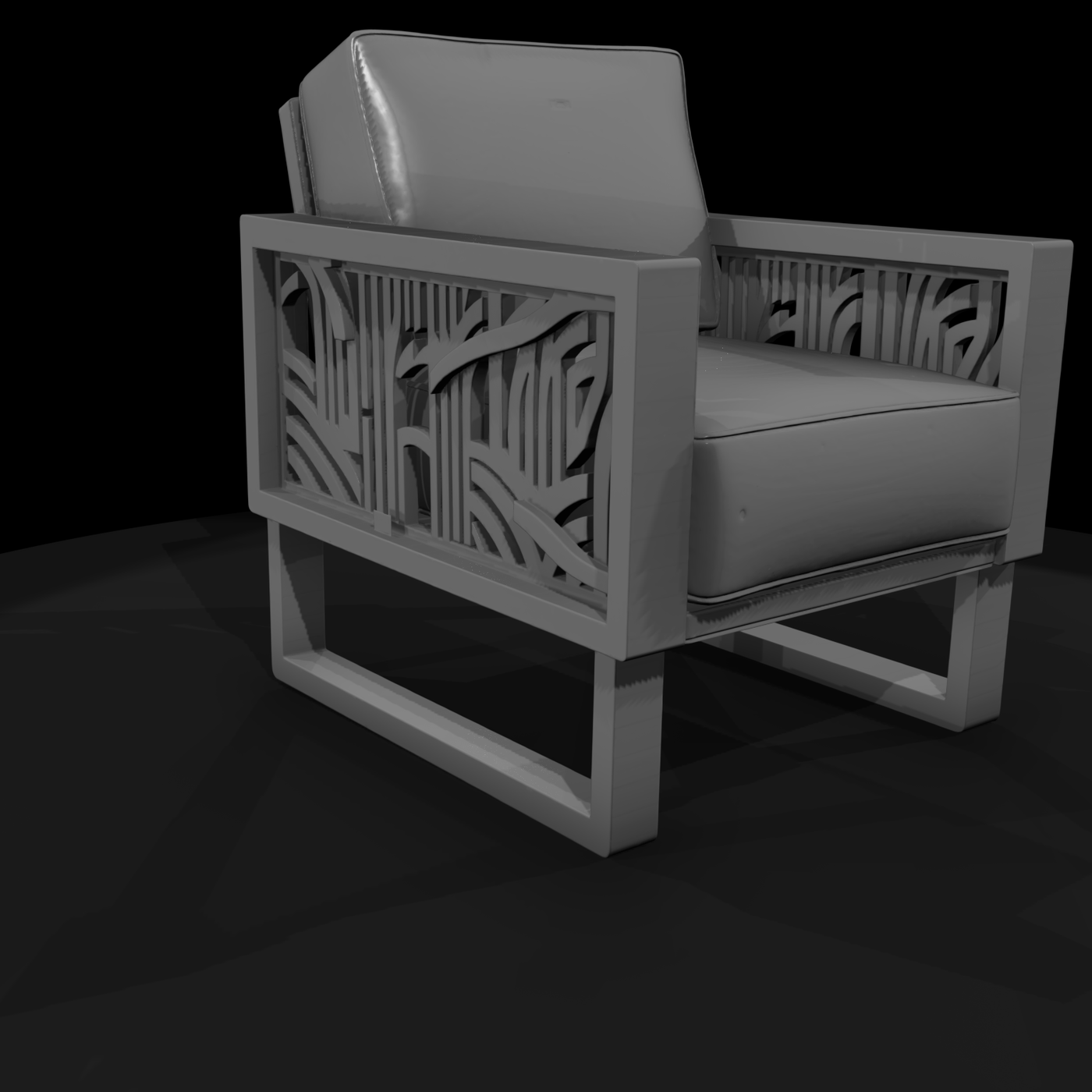 Art Deco Upholstered Armchair
