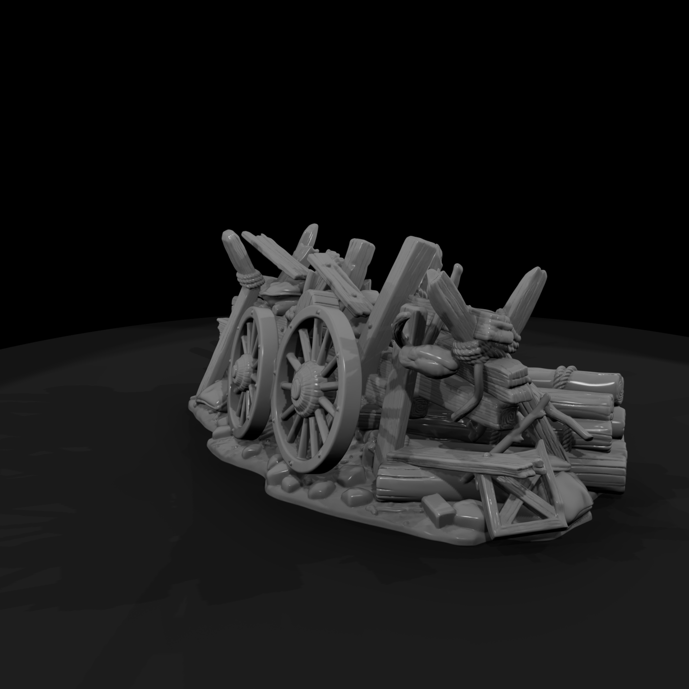Improvised Wooden Street Barricade