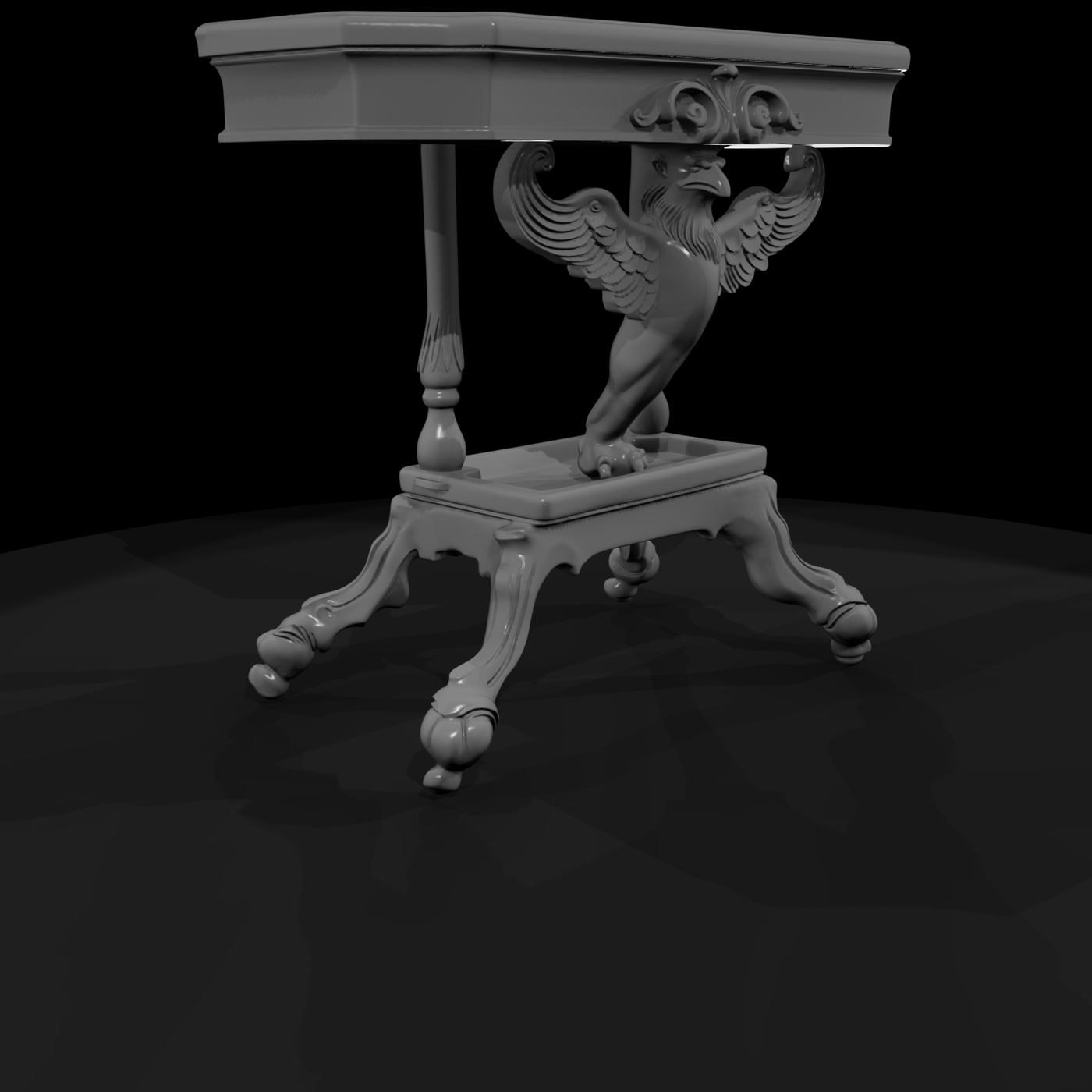 Neoclassical griffin side table