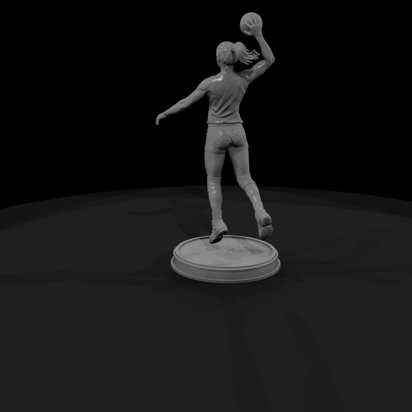 Volleyball Player Mid-Spike