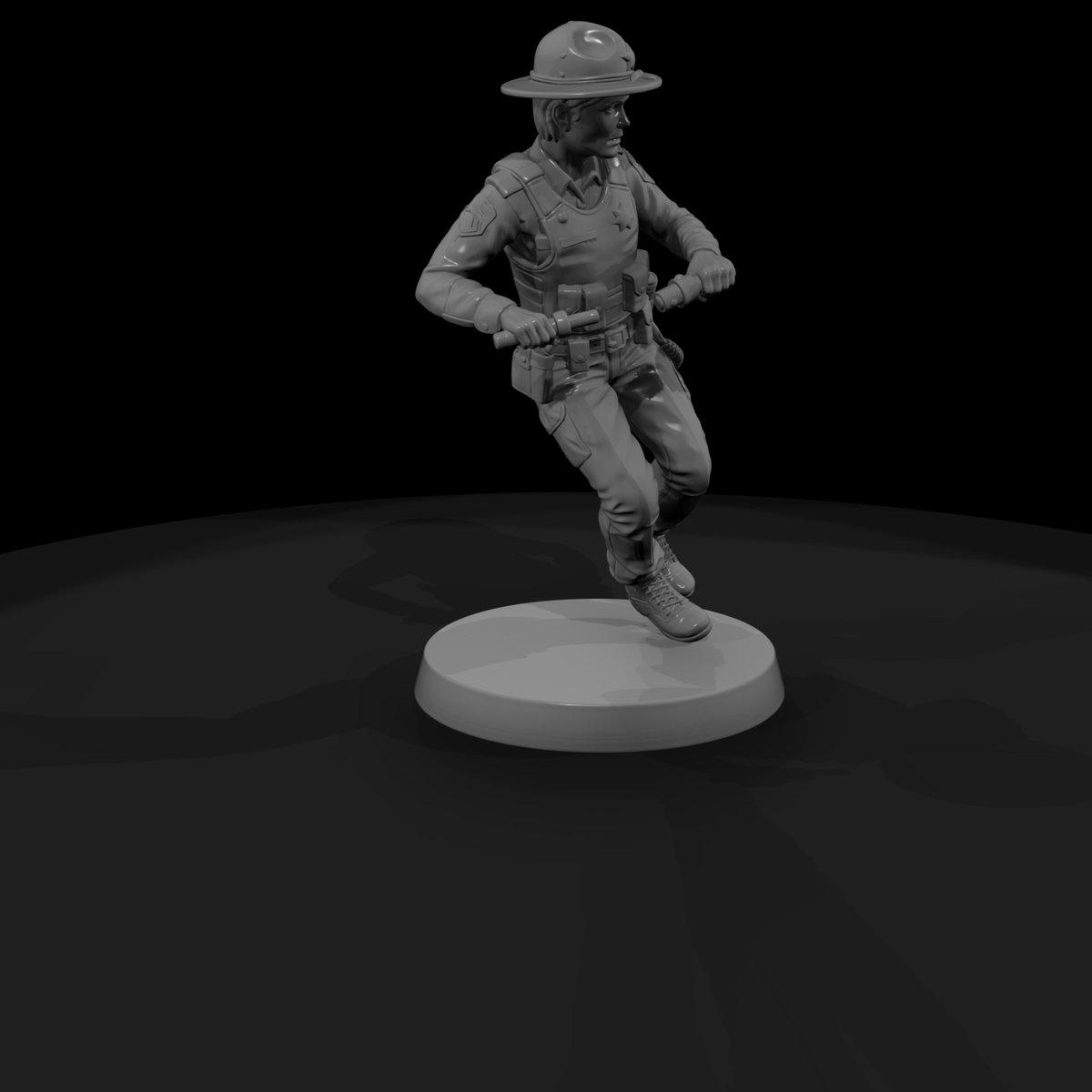 Rural State Trooper in Riding Pose