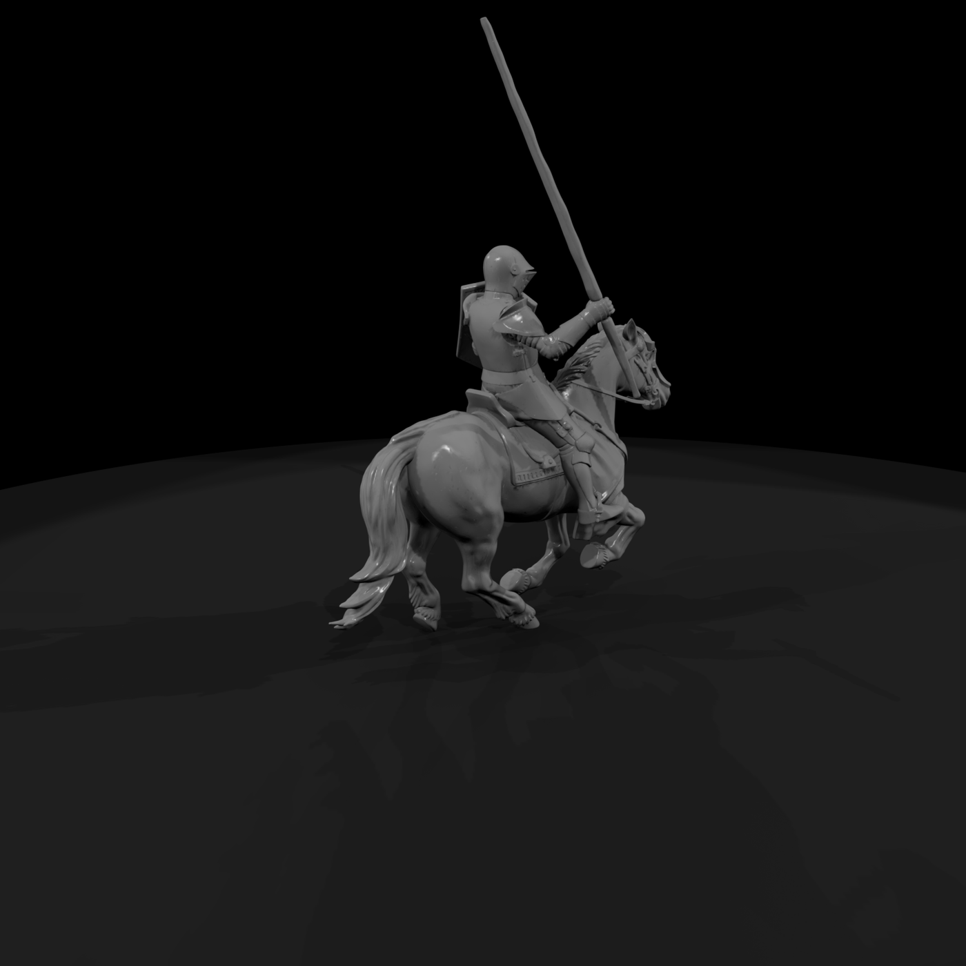 Mounted Medieval Knight with Lance