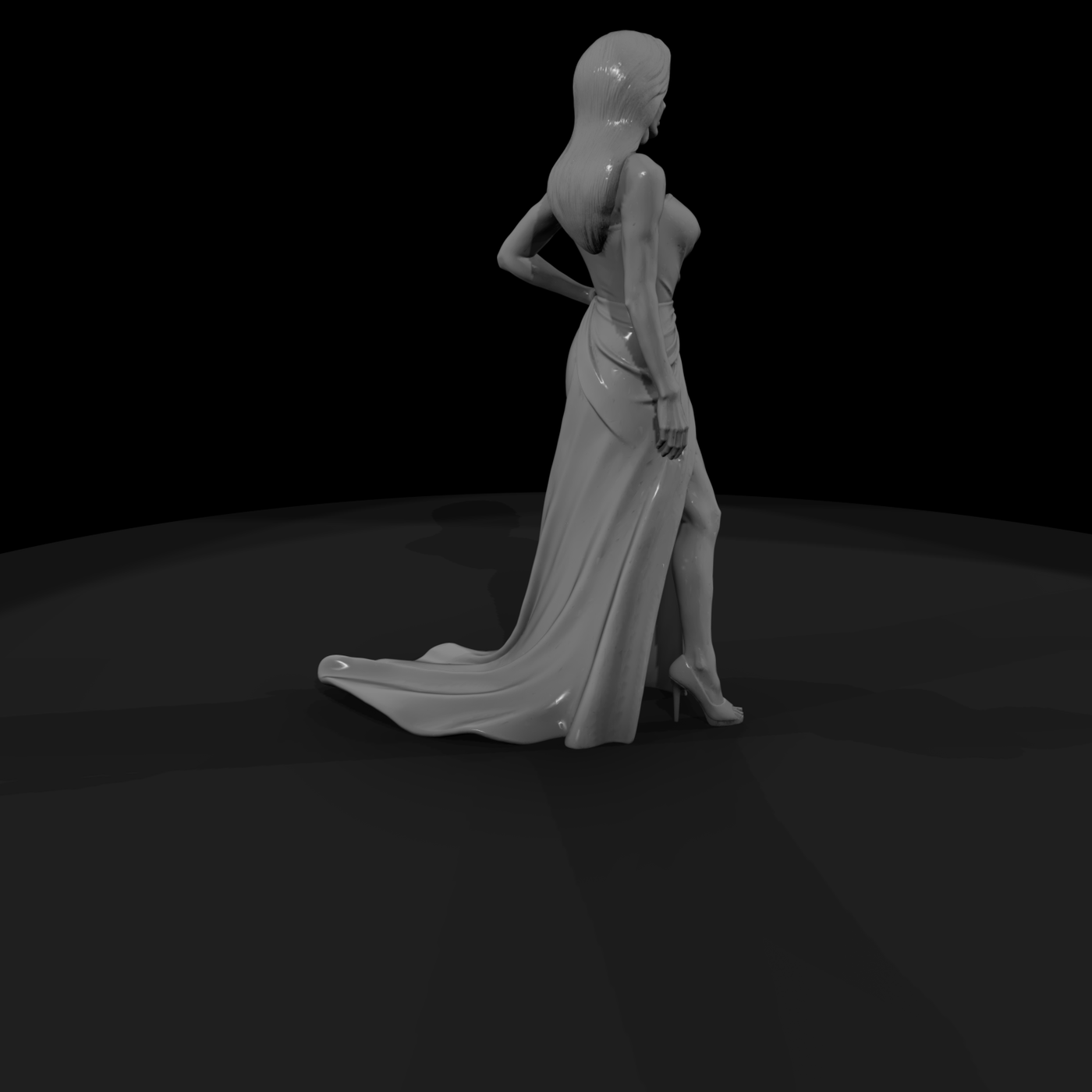 Elegant Female Figure in Evening Gown — Standing Pose