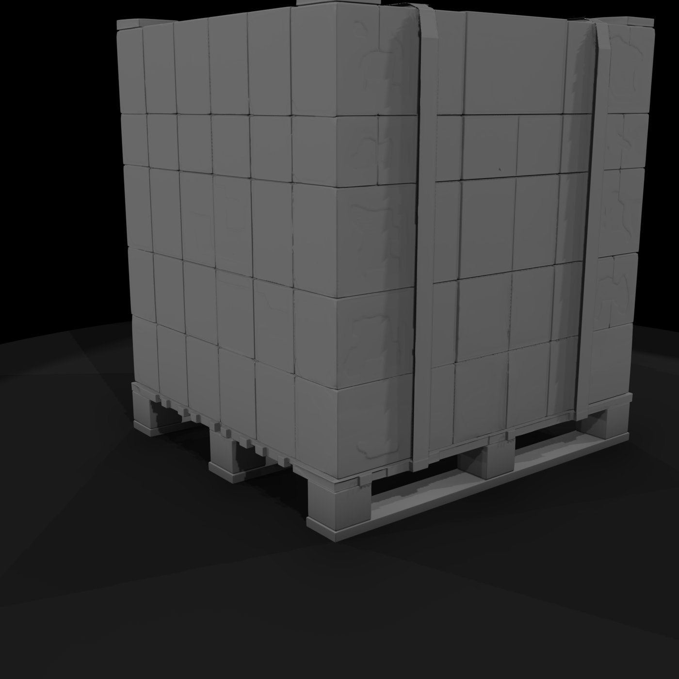 Concrete Block Pallet with Straps