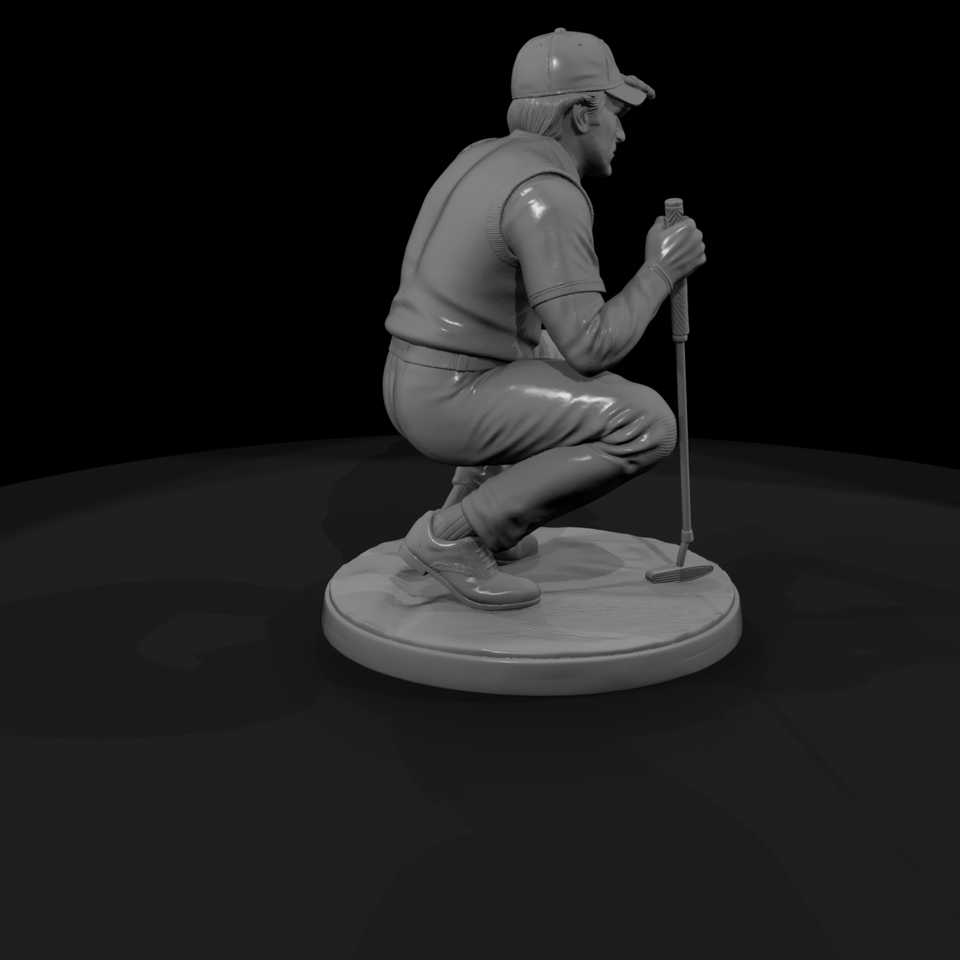 Golfer Reading the Green