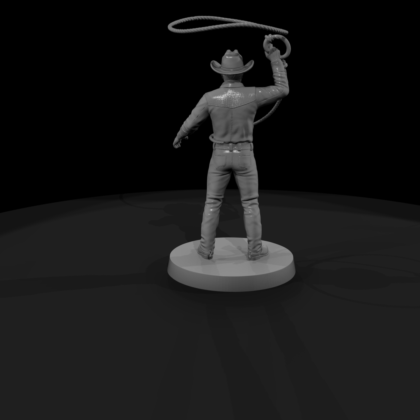 Rodeo Trick Roper Spinning a Lasso