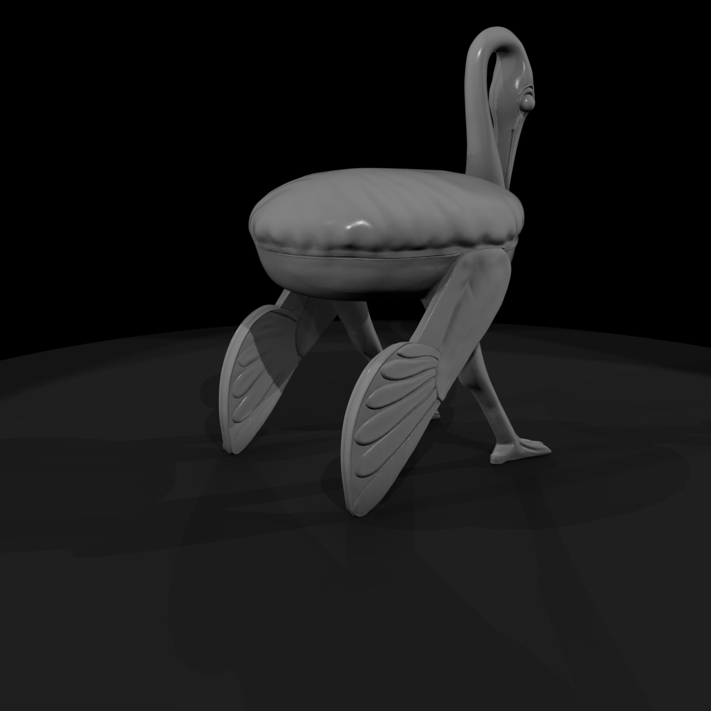 Stylized Flamingo Accent Chair