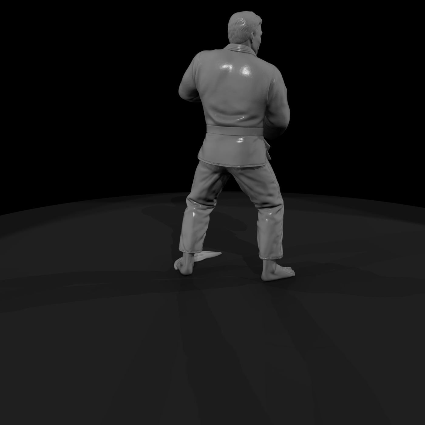 Judo Fighter Setting Up a Throw