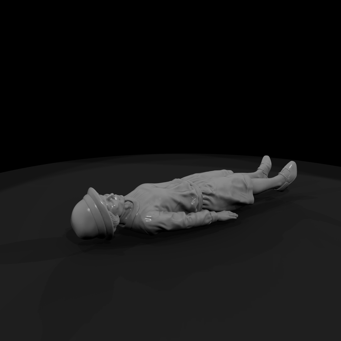 1920s Man Fallen on His Back