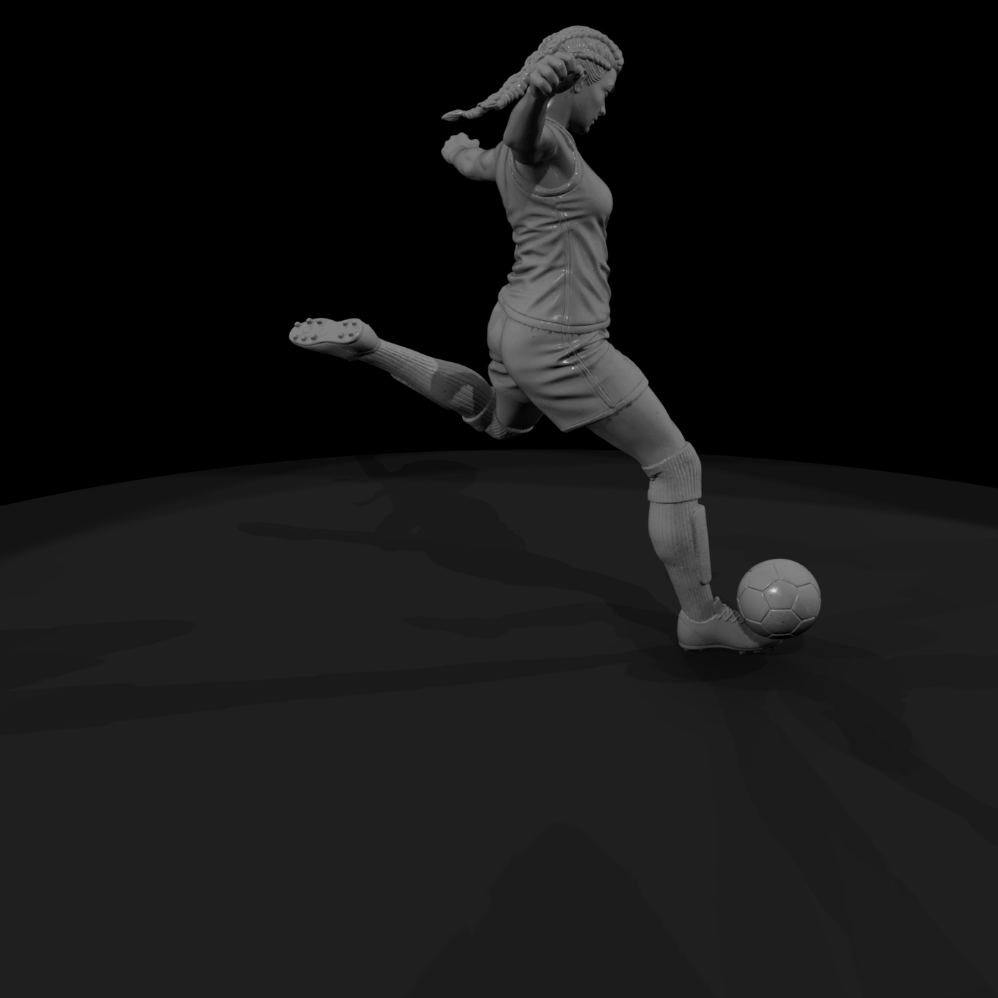 0071 Sports Soccer Player F Kicking