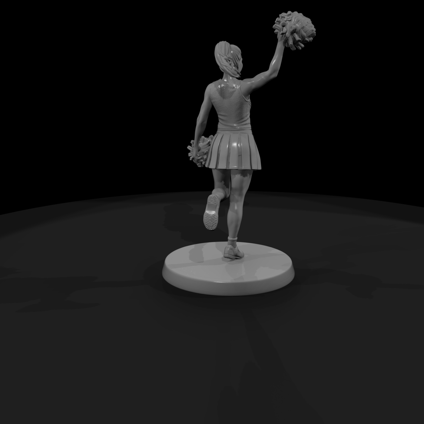 Cheerleader with Pom-Poms