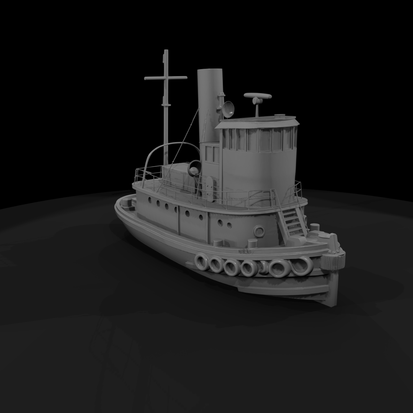 Stylized Steam Tugboat - Harbor