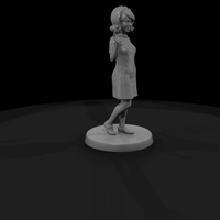 1960s Woman in Teal Mini Dress Waving — thumbnail 4
