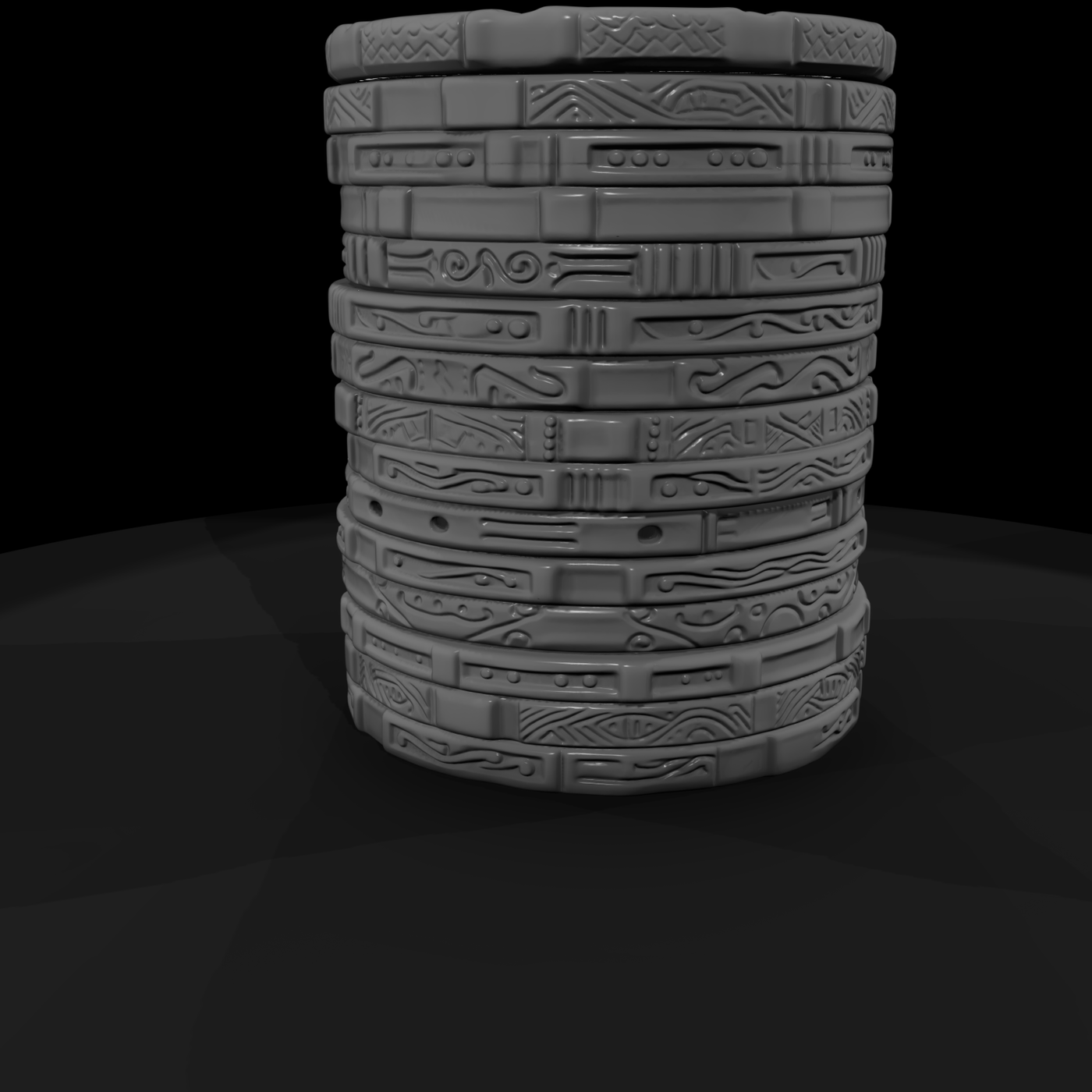 Stack of Ornate Poker Chips