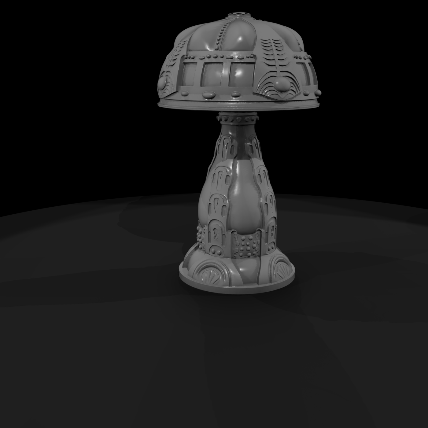 Ornate Sci‑Fi Fantasy Table Lamp — Accessory
