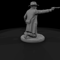 Old West Lawman Kneeling with Revolver — thumbnail 4