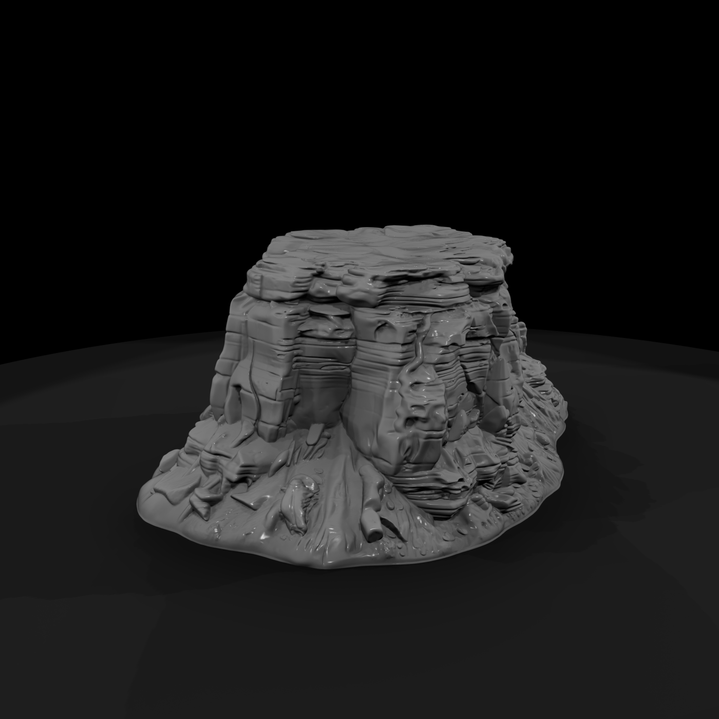 Layered Sandstone Rock Outcrop