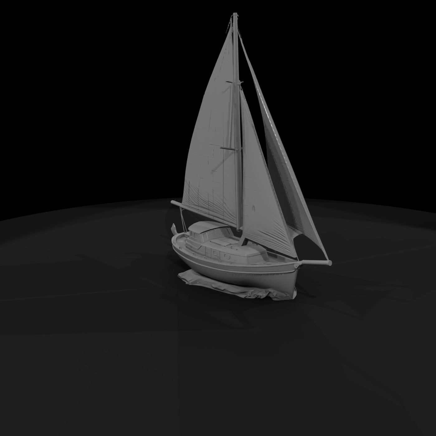 Stylized Sailing Yacht