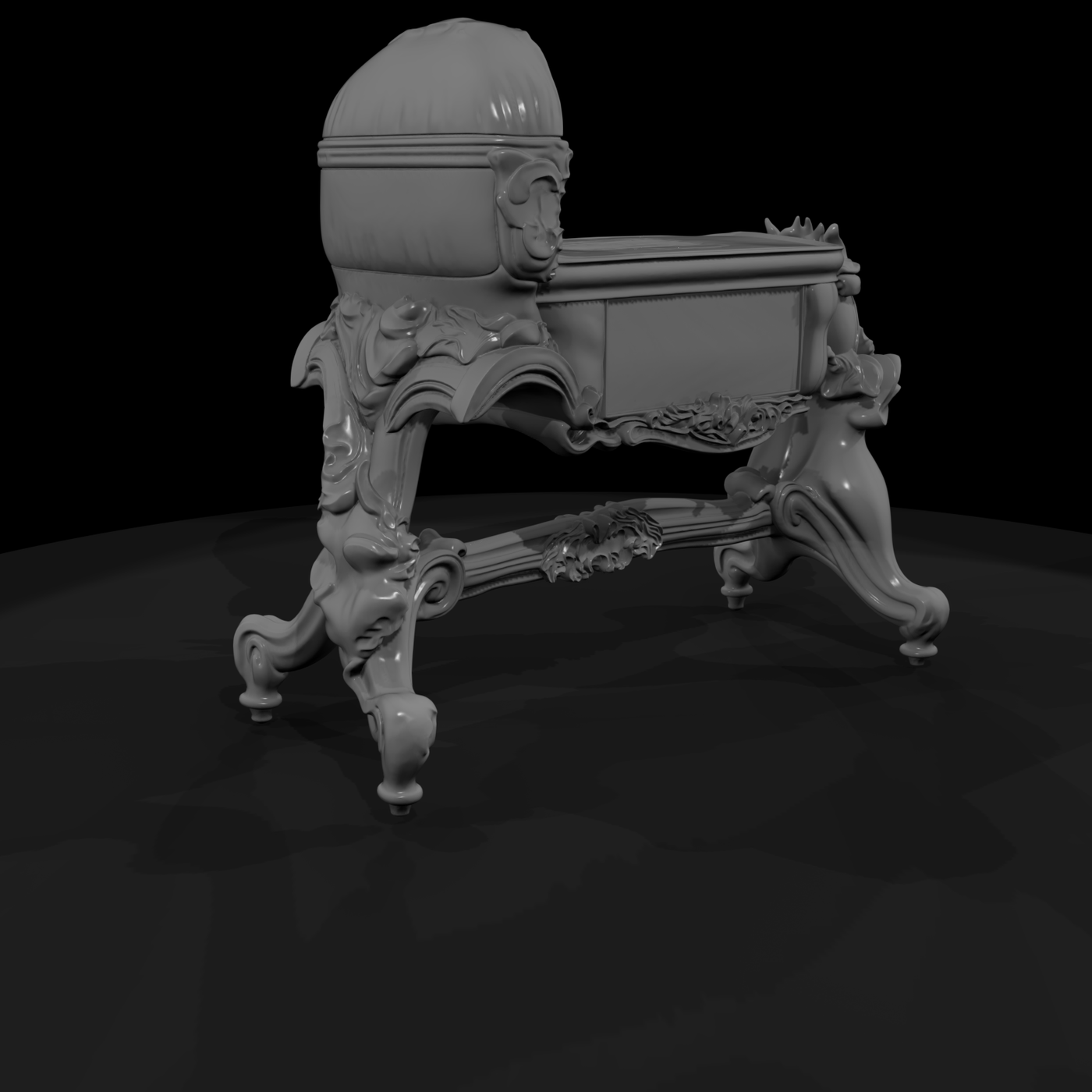 Rococo carved vanity bench