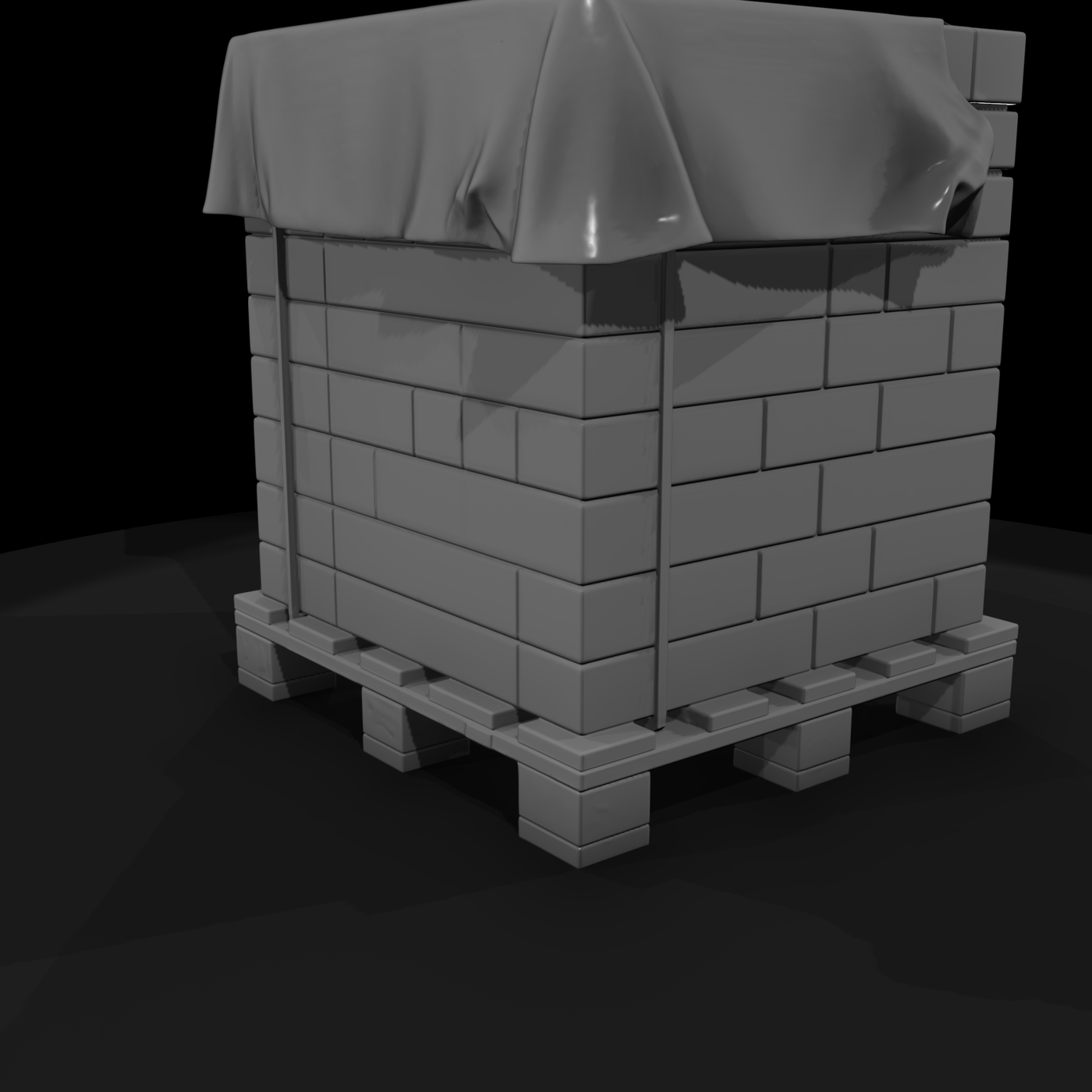 Concrete Brick Pallet Stack
