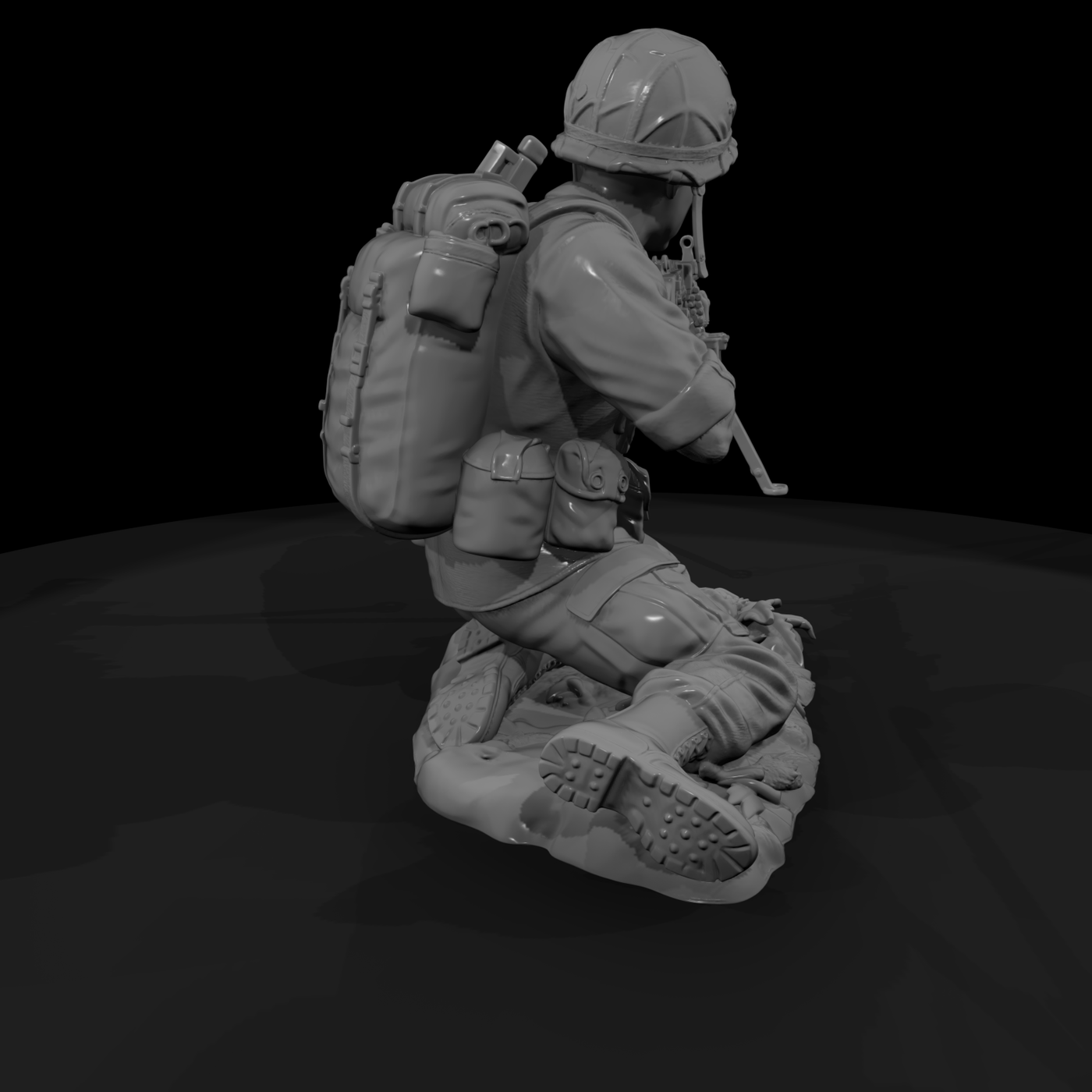 Vnh 058 United States Army Machine Gunner Prone