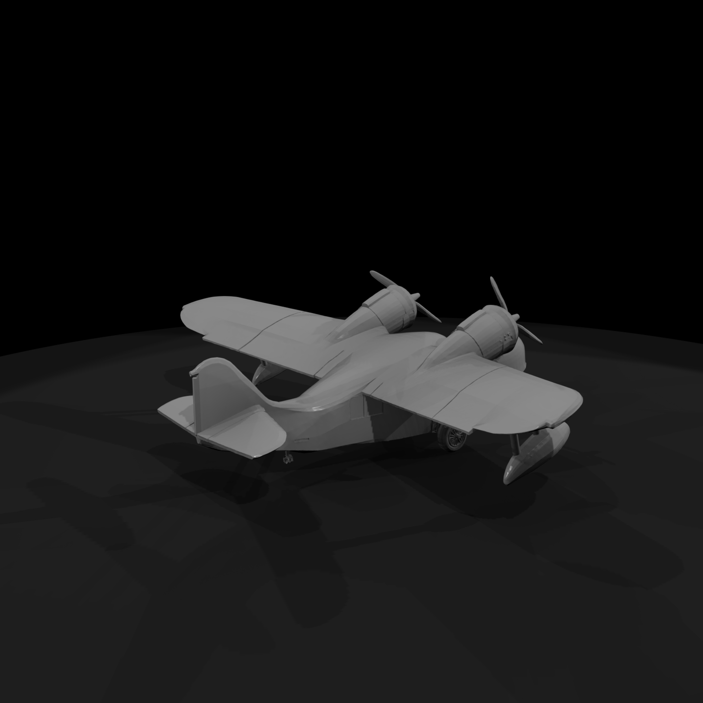 Vintage Twin-Engine Amphibious Seaplane