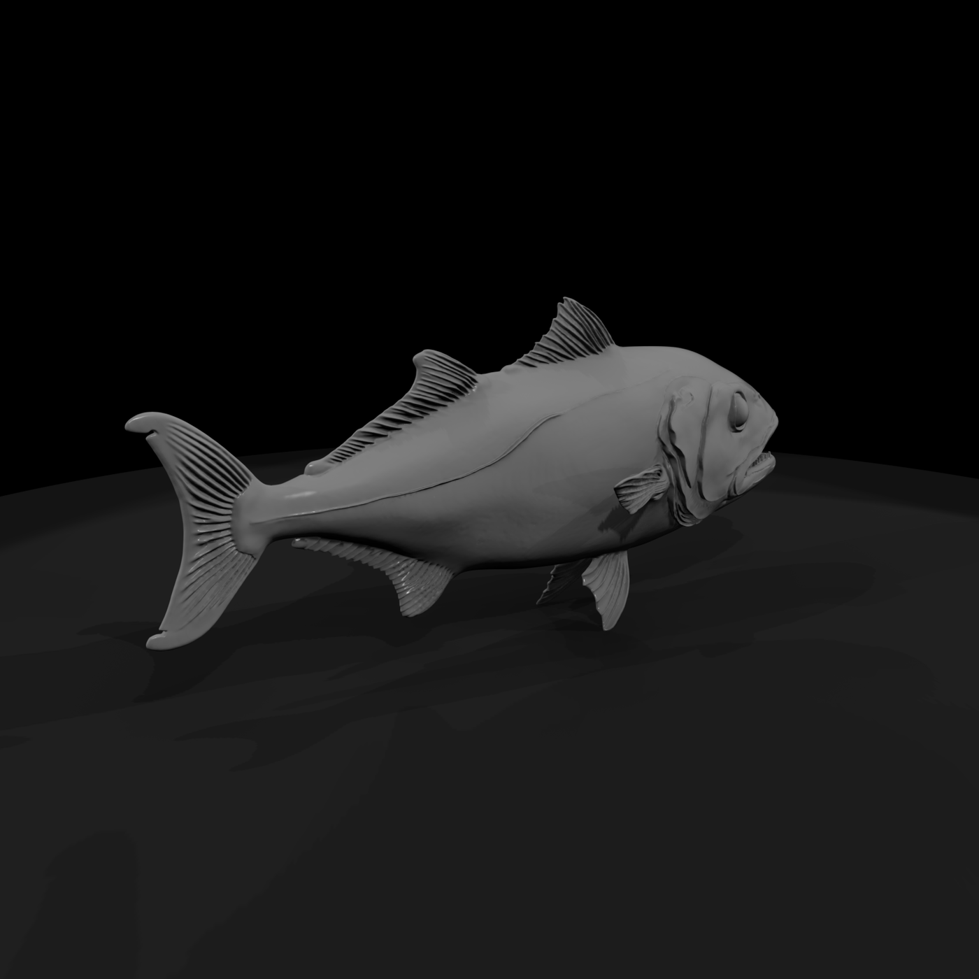 Toothed Saltwater Fish Sculpture