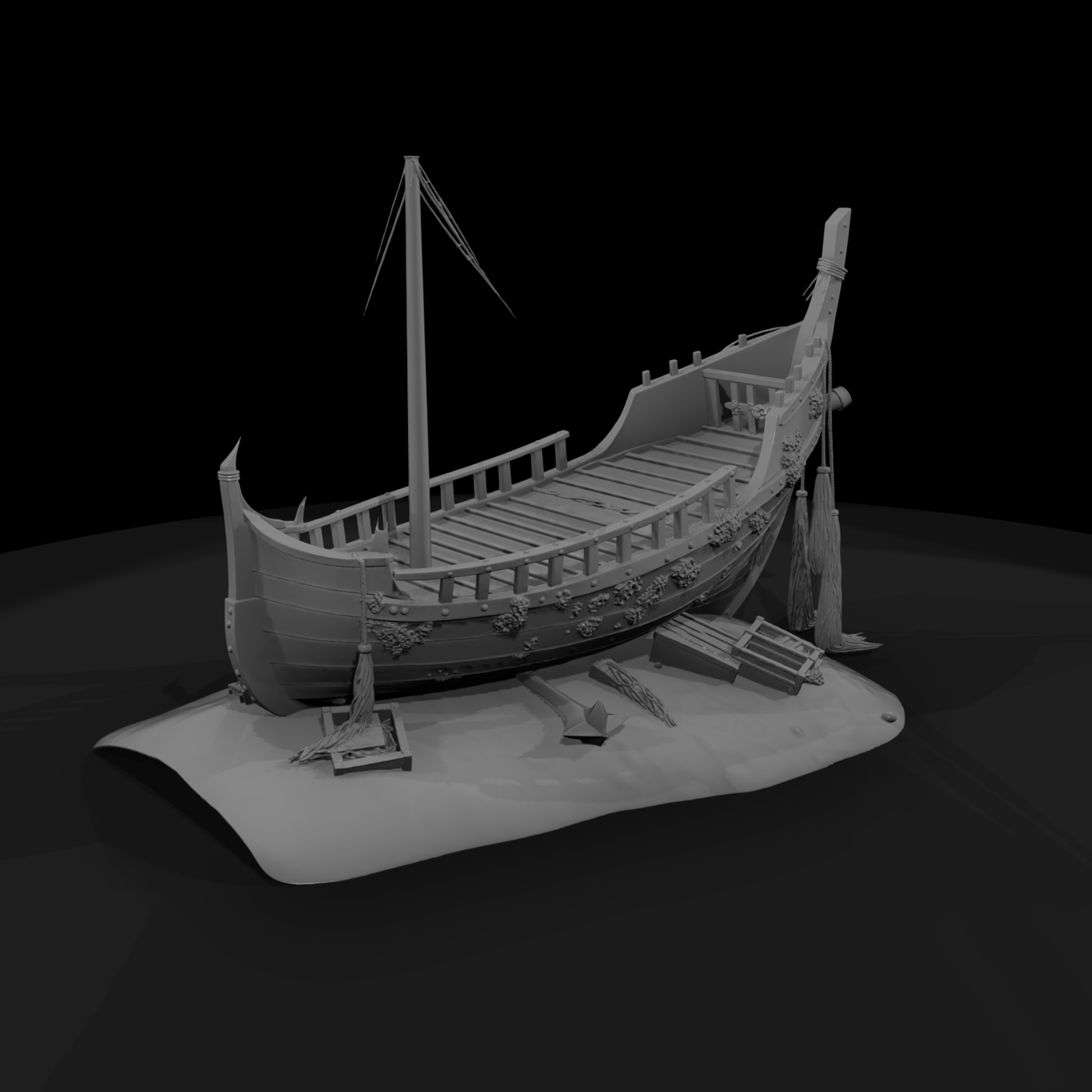 Beached Wooden Shipwreck