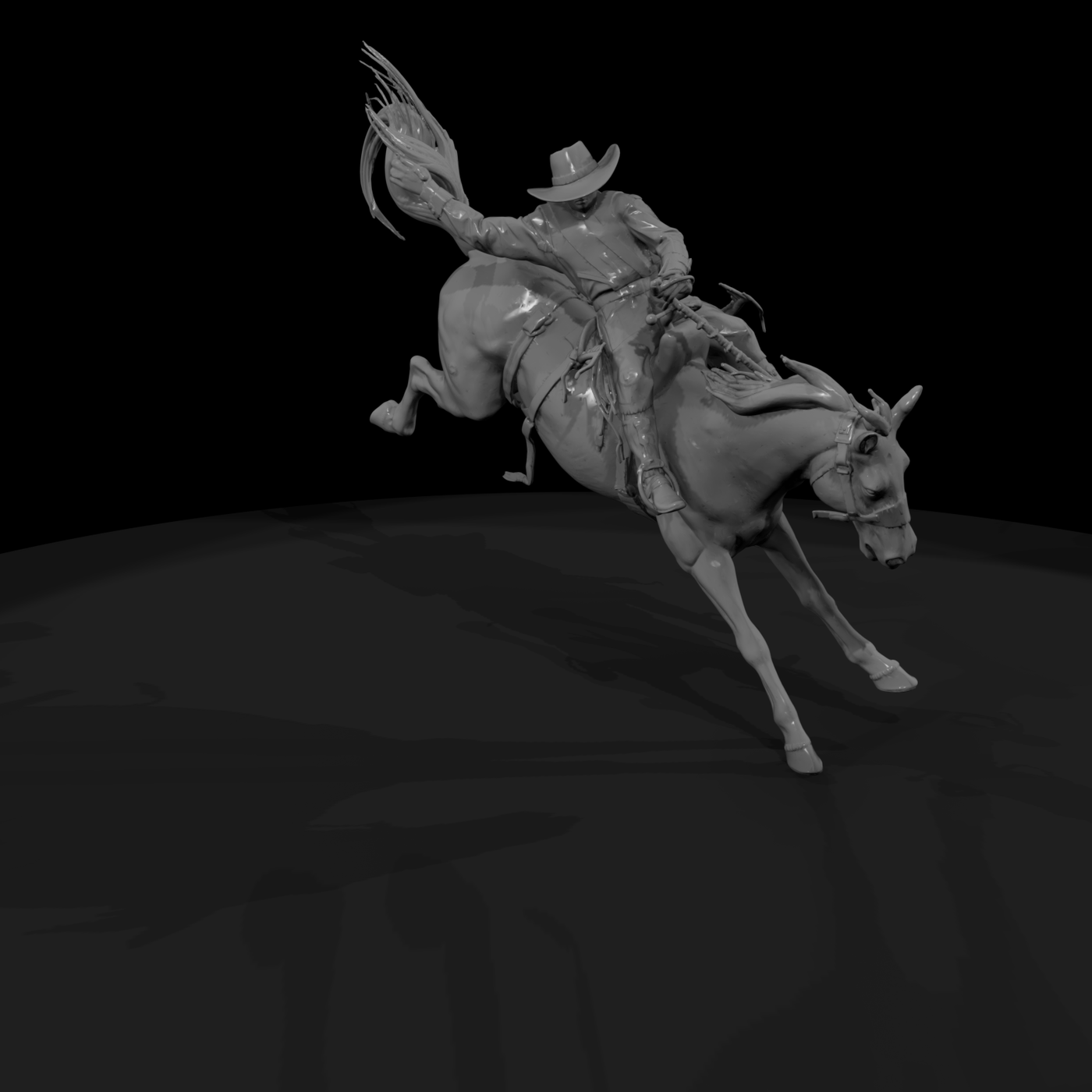 Cowboy on Bucking Horse — Rodeo