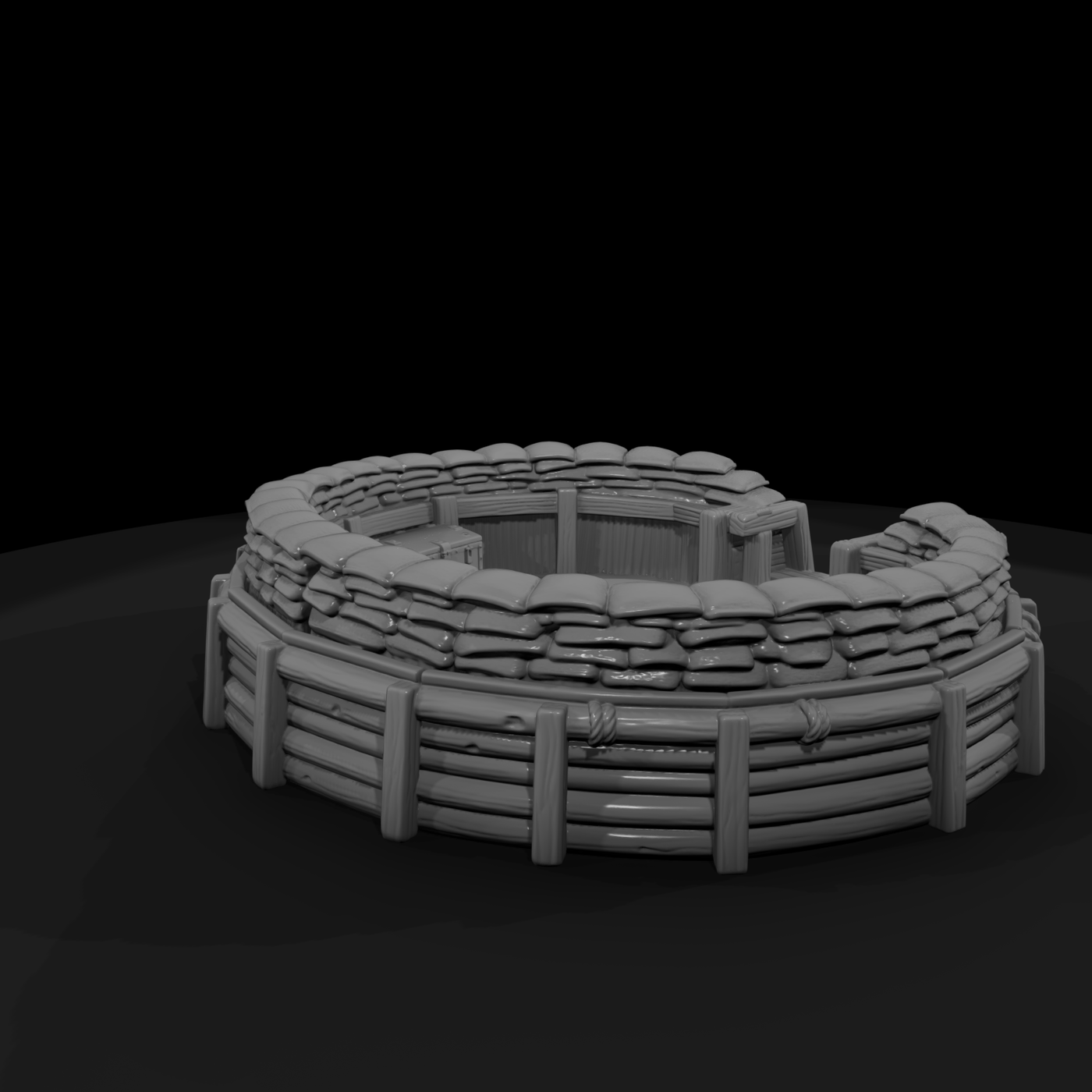 Mil 126 Ww2 England Sandbagged Aa Emplacement