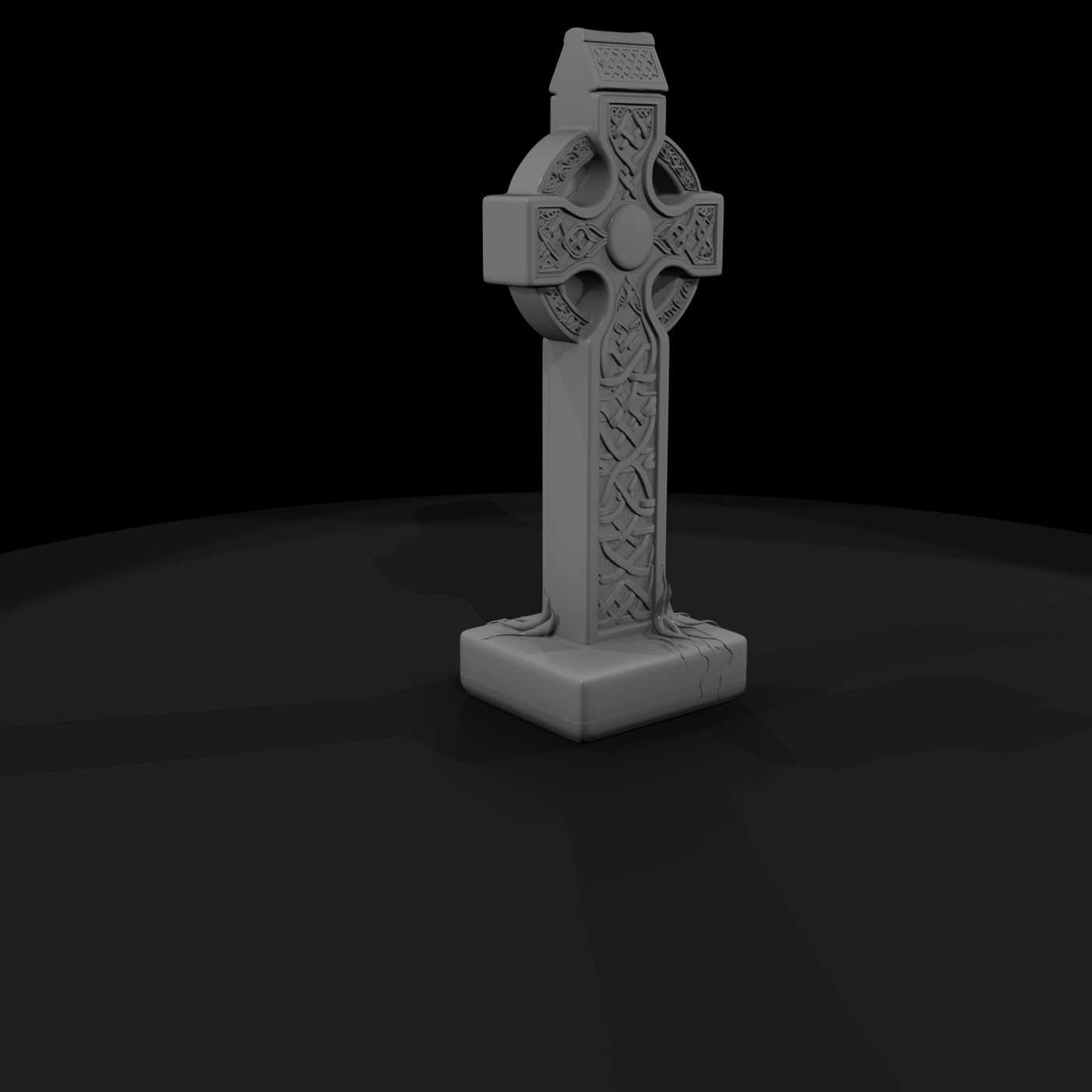Celtic High Cross with Knotwork — Grave Marker