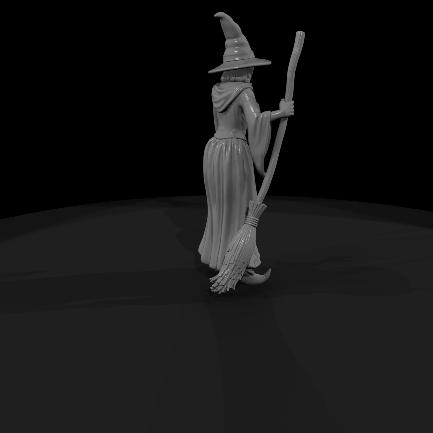 Halloween Witch with Broom