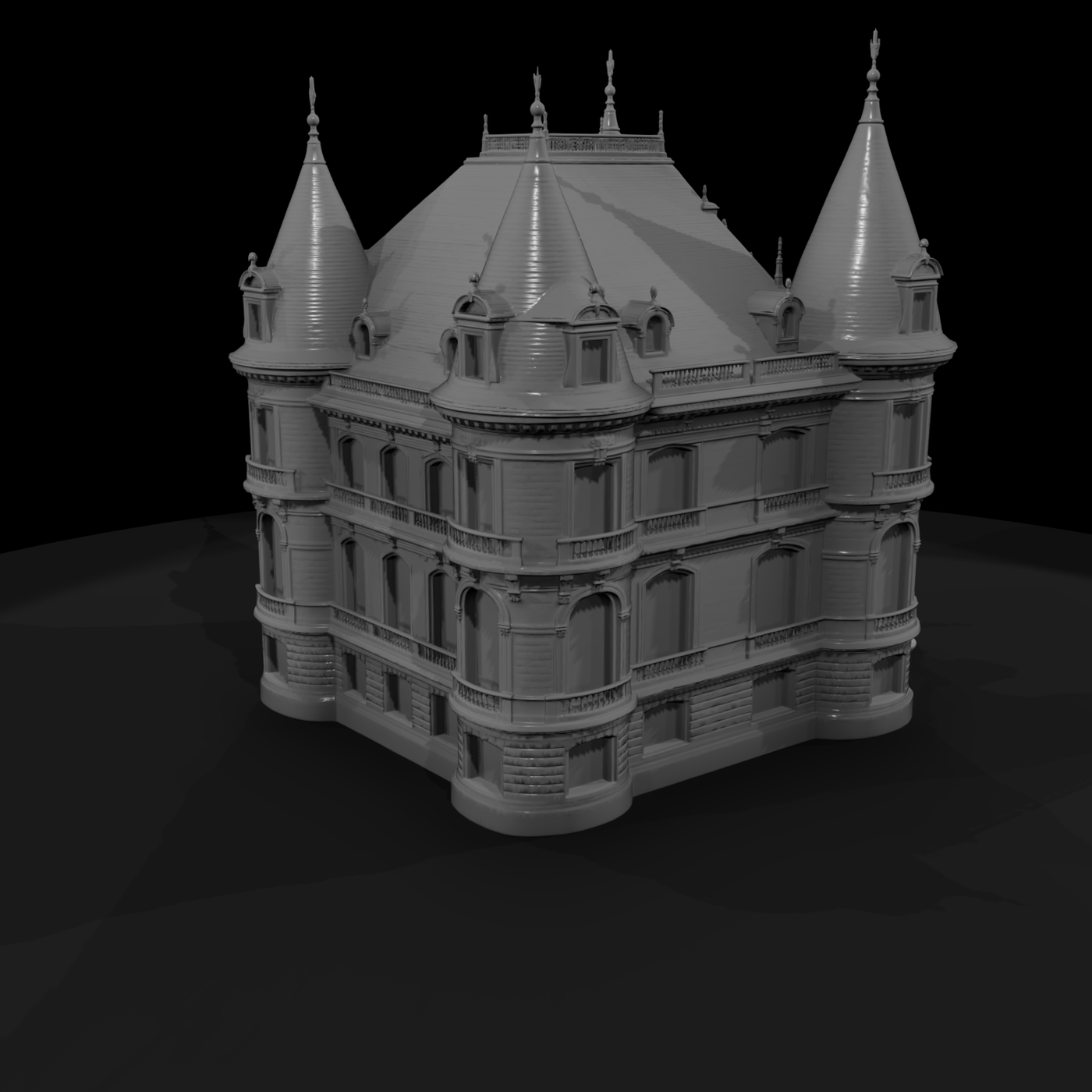 French Chateau with Turrets