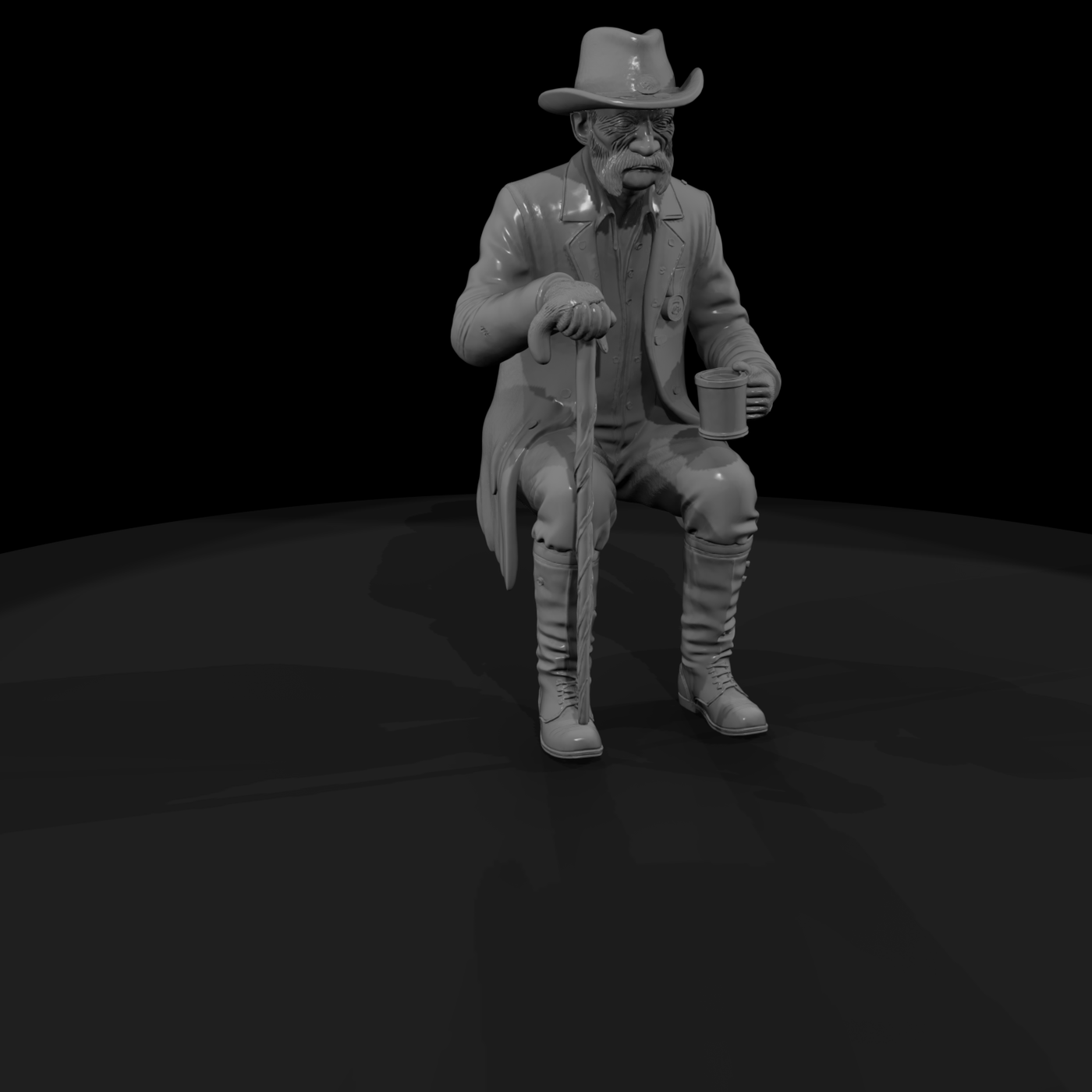Seated Western Cowboy