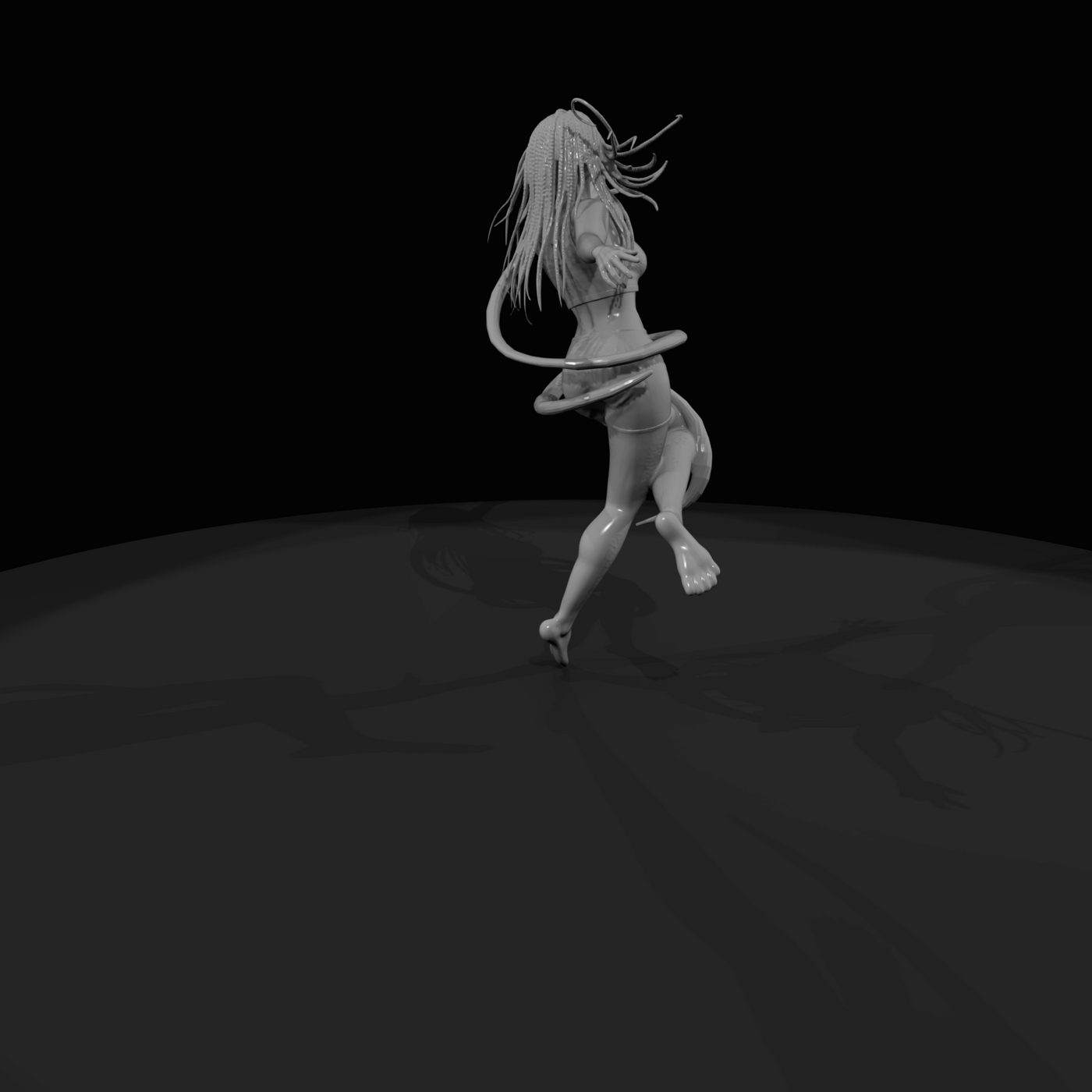 Ribbon Dancer in Mid-Spin