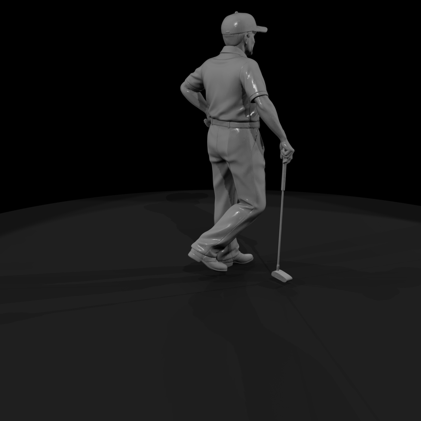 Elderly Golfer with Putter