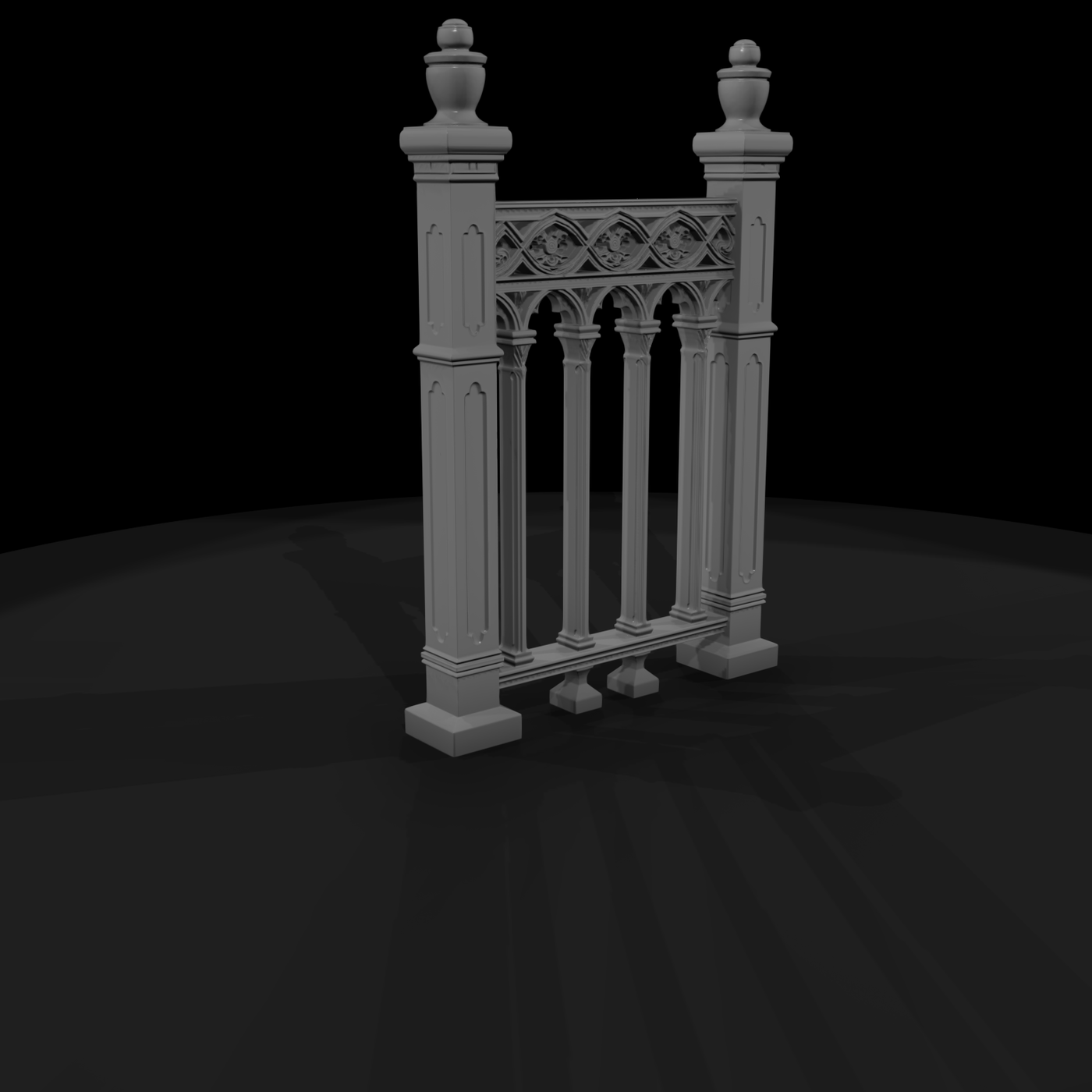 Gothic Ornate Balustrade Section