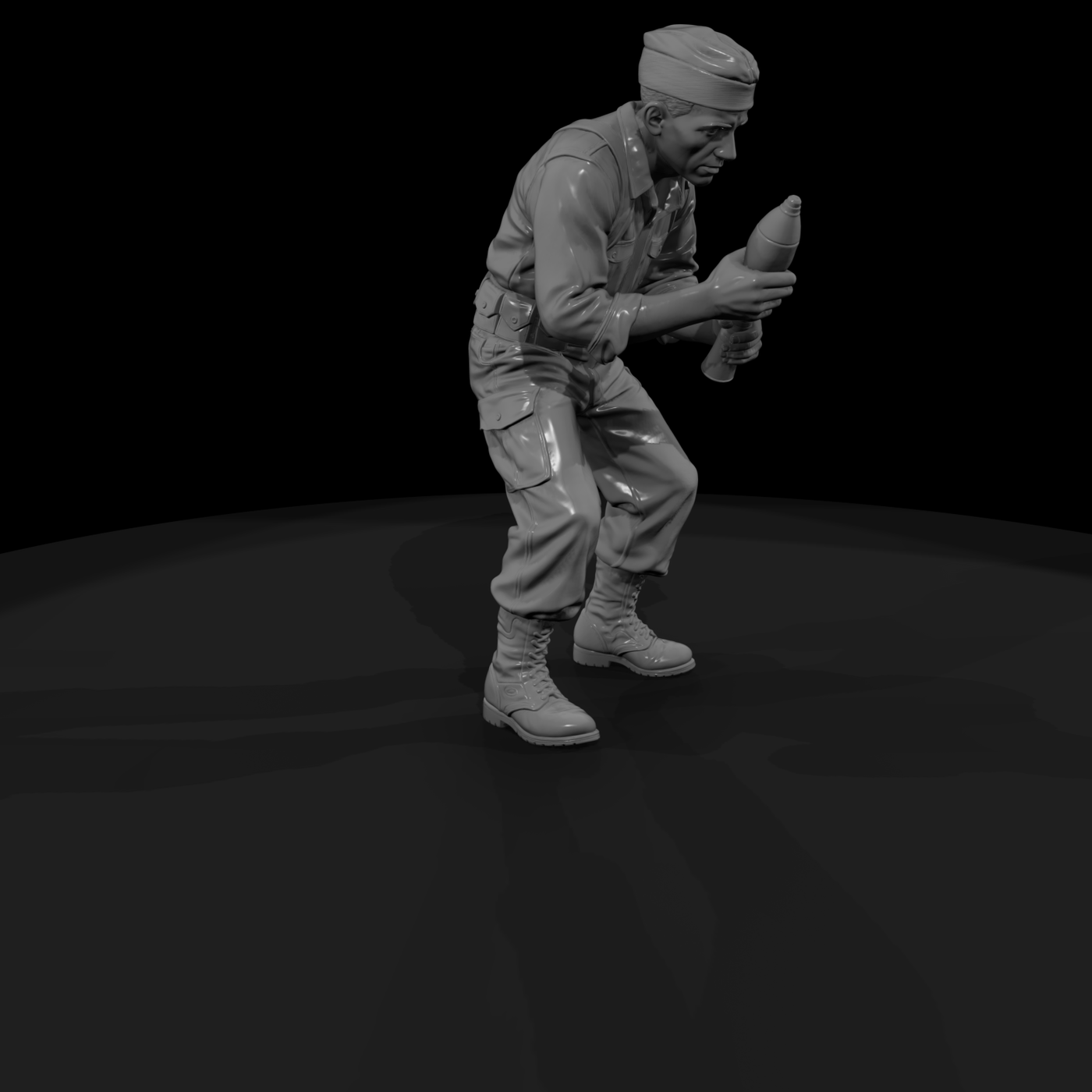 WWII US Army Mortar Crewman
