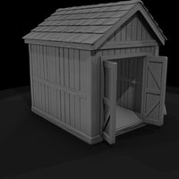 stylized_wooden_garden_shed_3d_model — thumbnail 3