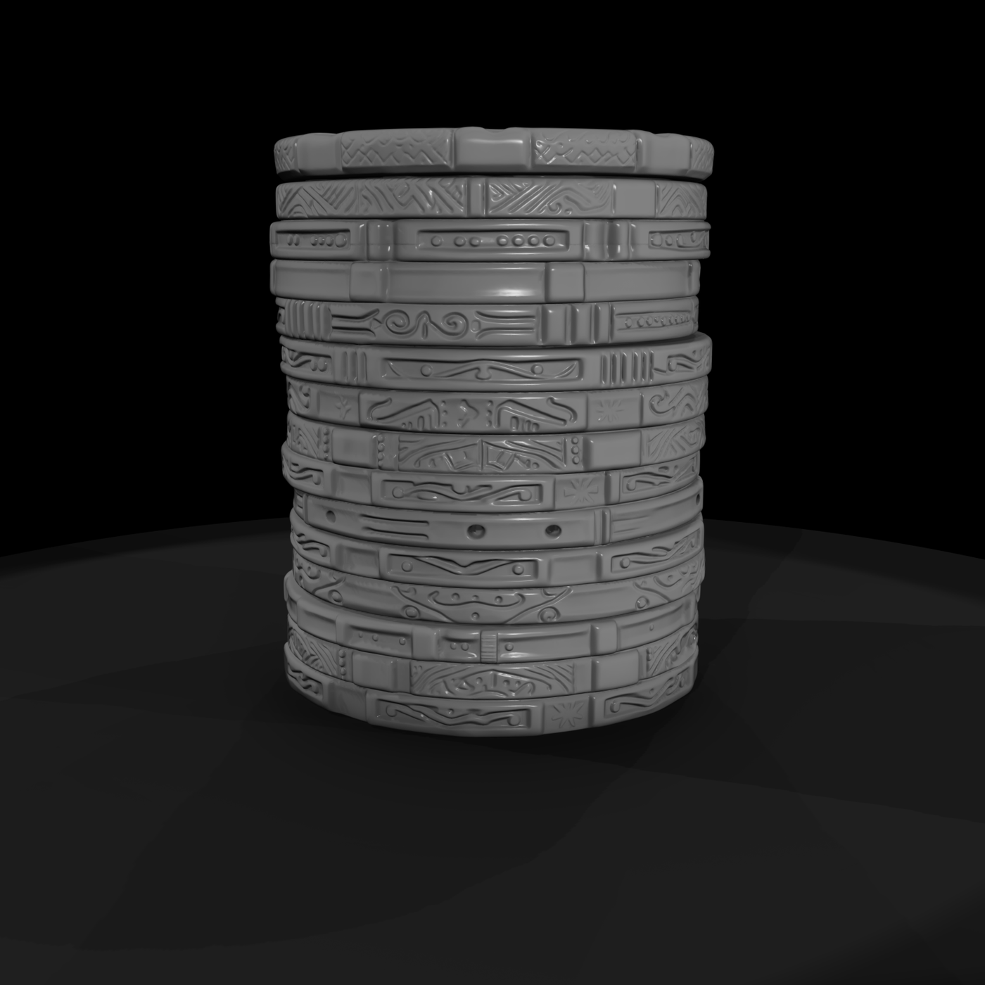Stack of Ornate Poker Chips