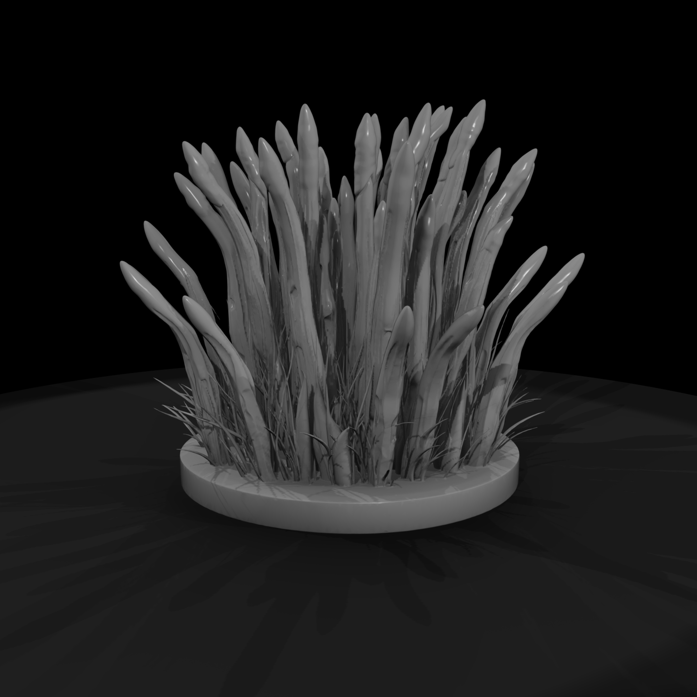 Tall Low-Poly Reed Grass Clump