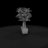 stylized-monochrome-cluster-palm-planter-3d-model — thumbnail 4