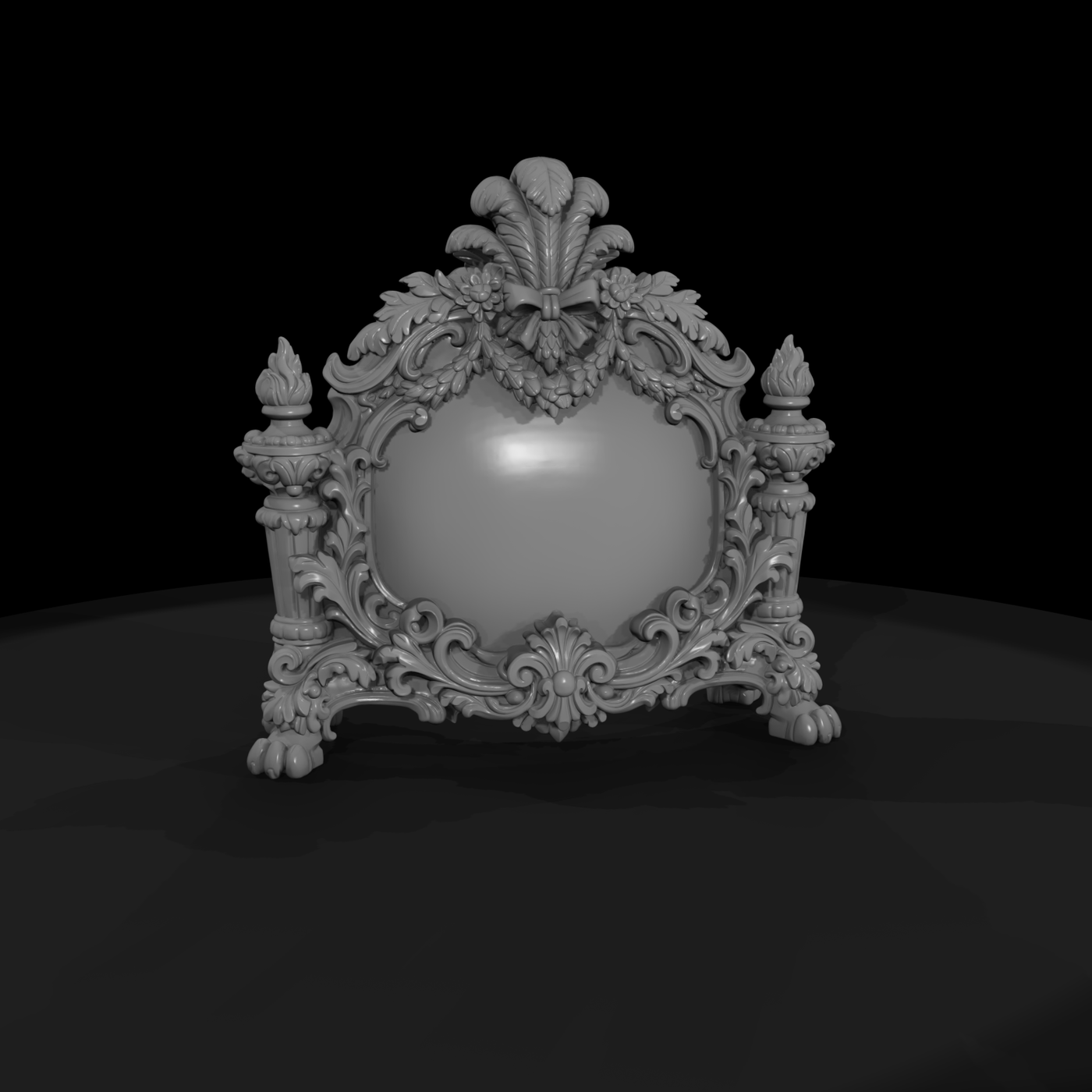 Ornate Carved Hearth Fire Screen