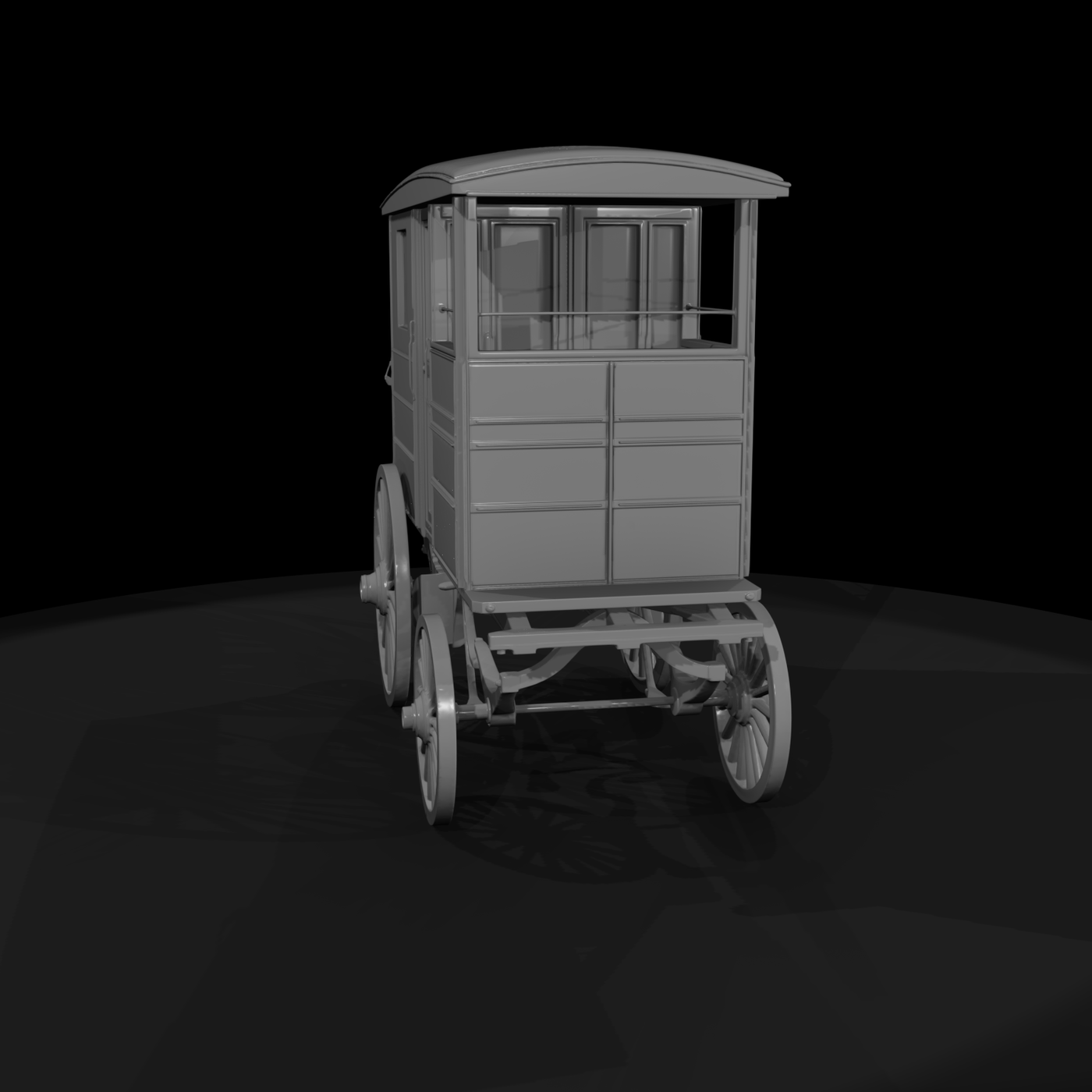 Enclosed Vintage Horse Drawn Carriage