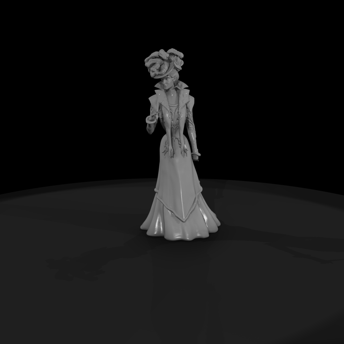 Elegant Noble Sorceress in Gown