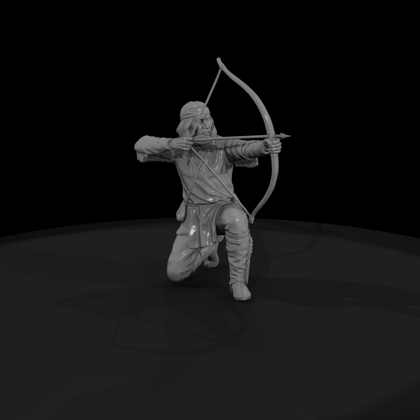 Apache Hunter Drawing His Bow