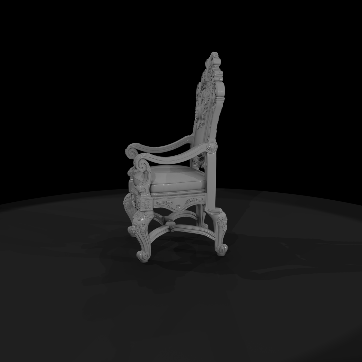 Baroque Throne Armchair — Ornate High-Back